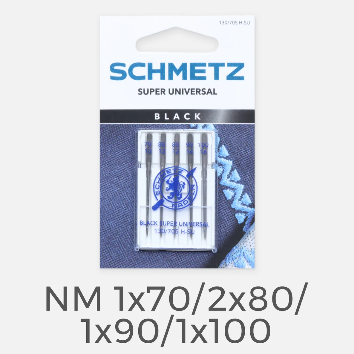 Schmetz Black Super Universal Nähmaschinennadeln, 1x70-2x80-1x90-1x100 NM