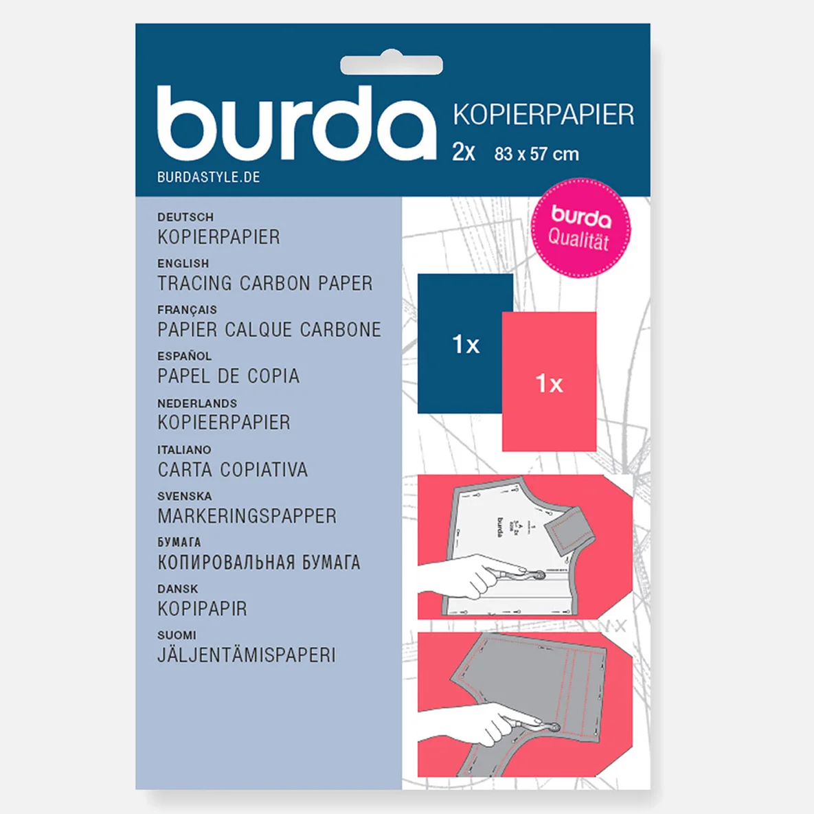 burda Kopierpapier Blau 83x57cm 2Blatt 
