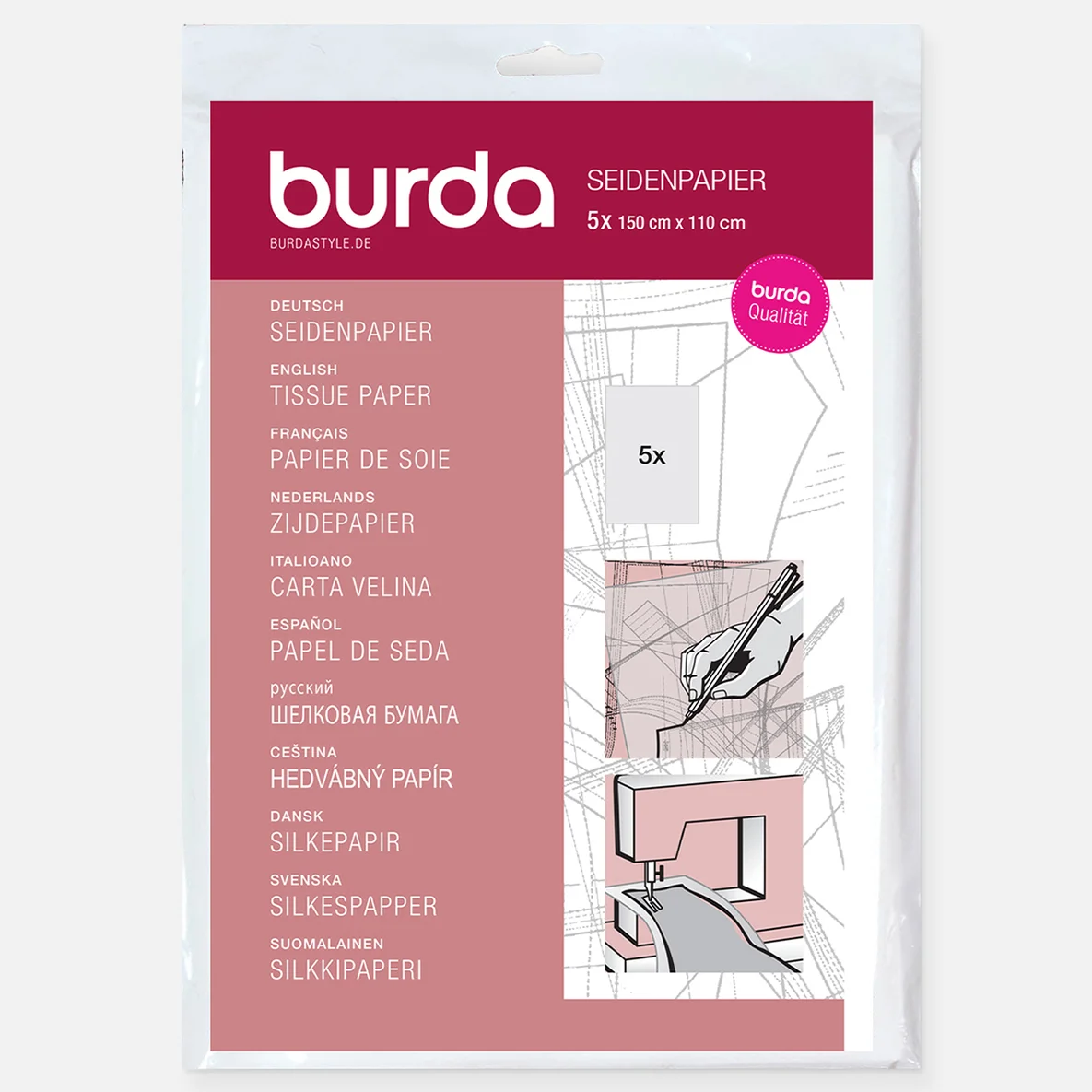 burda Seidenpapier 150x110cm 5Blatt 