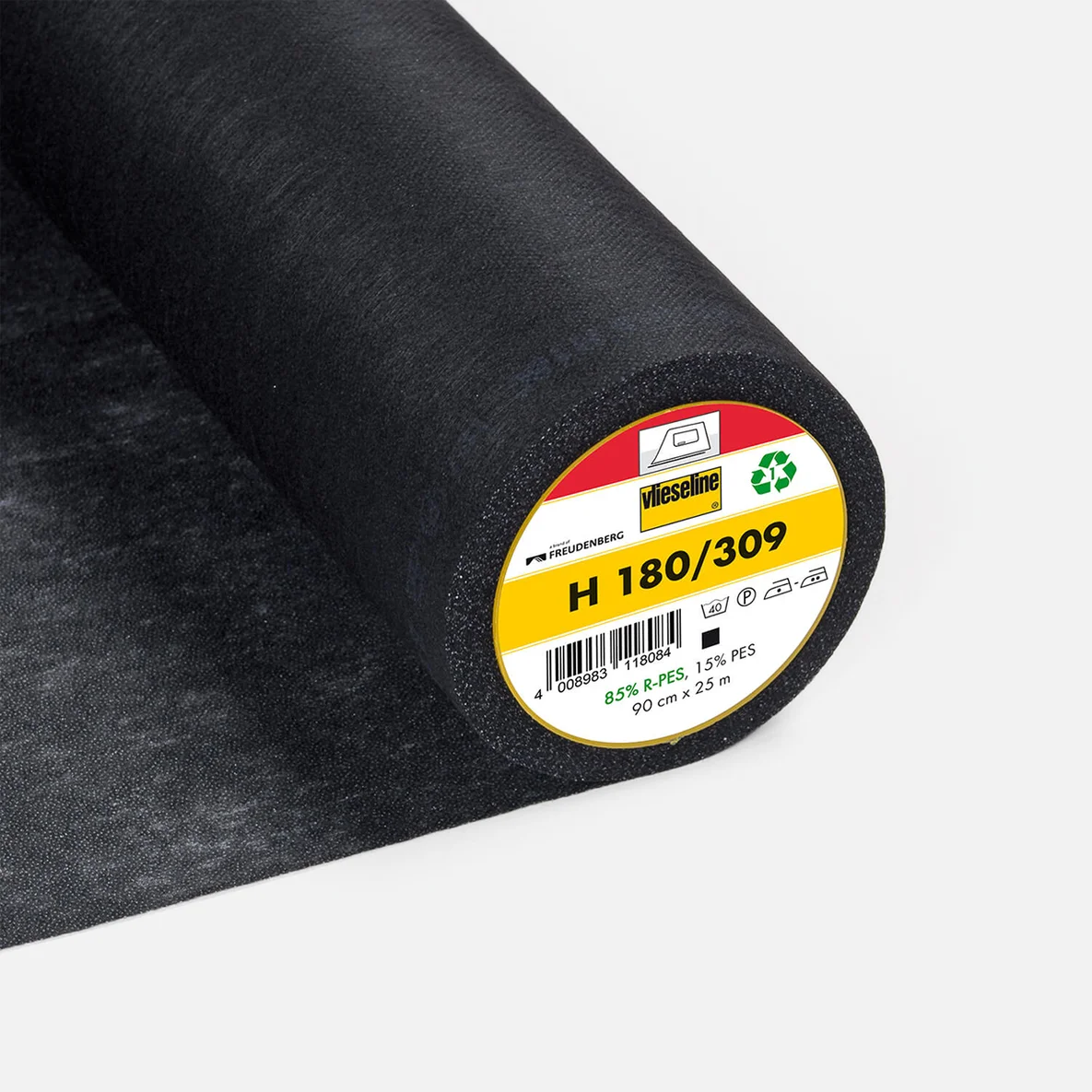 Vlieseline Bügeleinlage H180 Schwarz 90cm breit