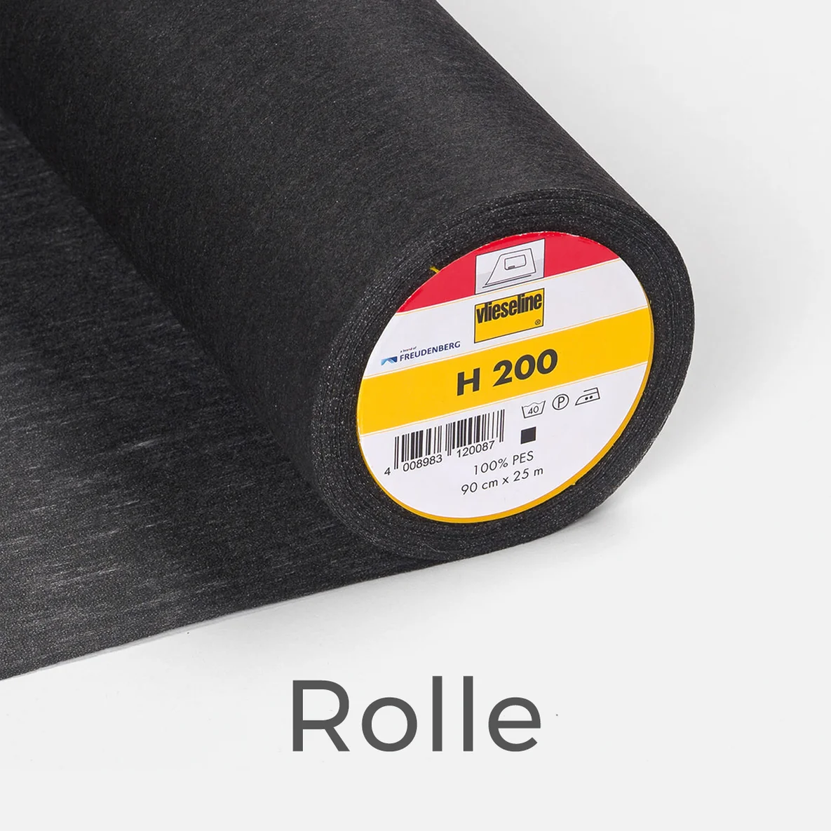 Vlieseline Bügeleinlage H200 Schwarz 90cm breit 25m Rolle