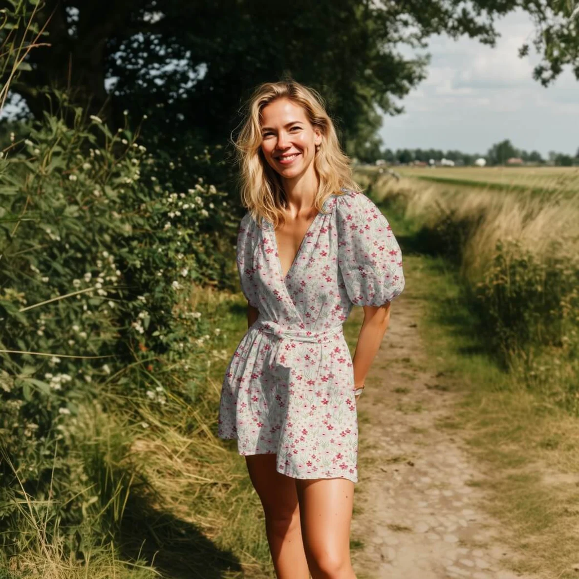  Baumwoll Musselin Double Gauze Digitaldruck Blumengarten Ecru