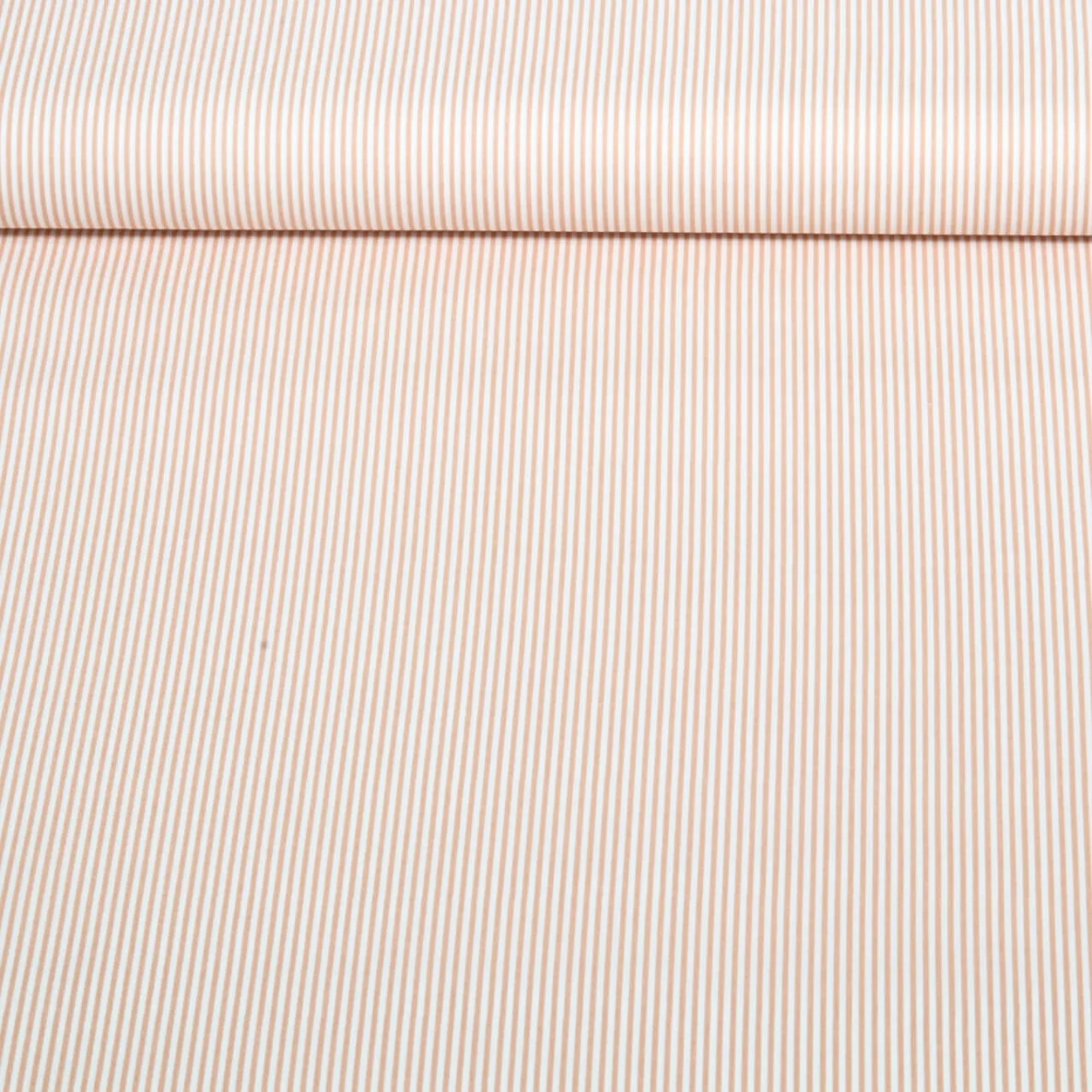  Baumwoll Popeline Ministreifen Beige