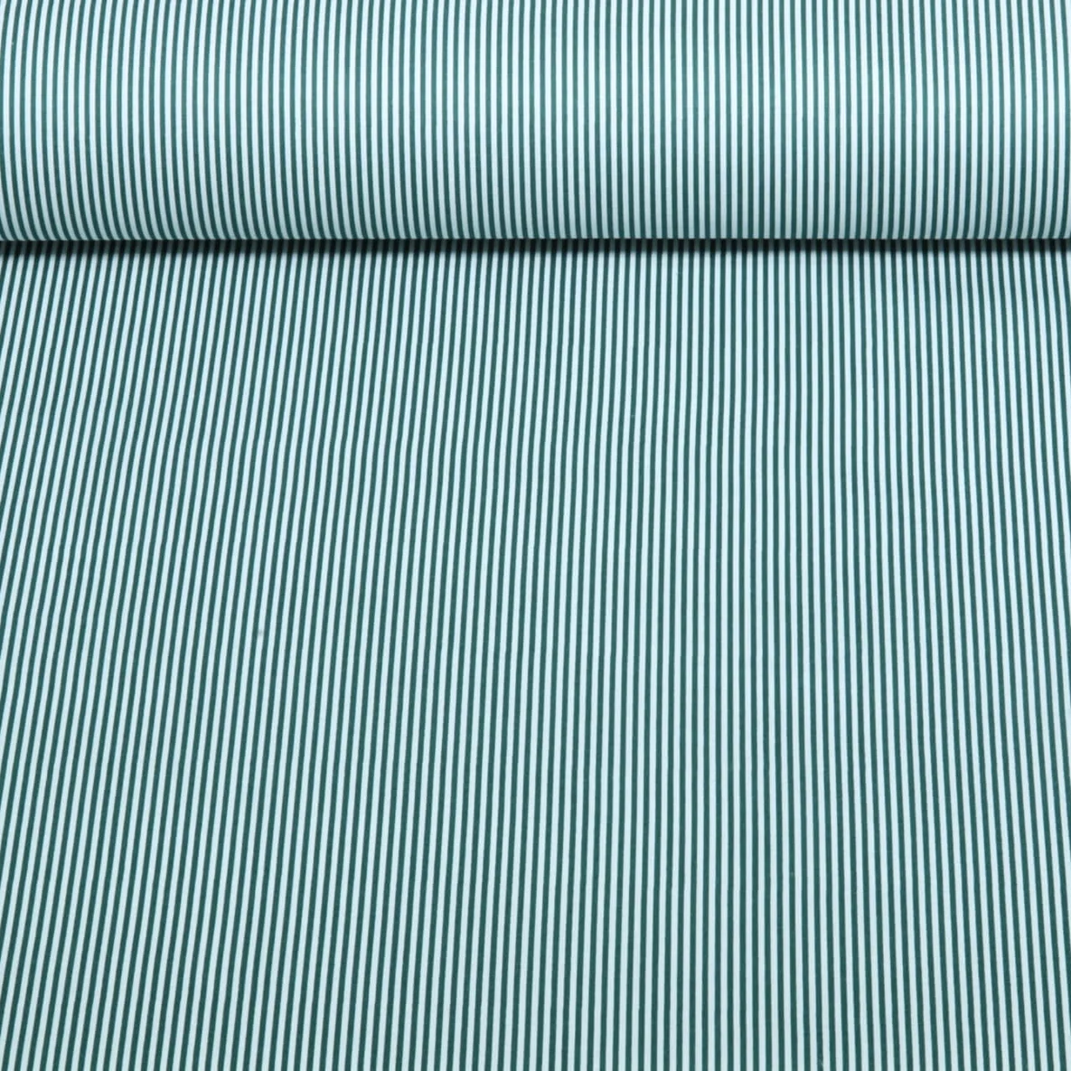  Baumwoll Popeline Ministreifen Dunkelgrün