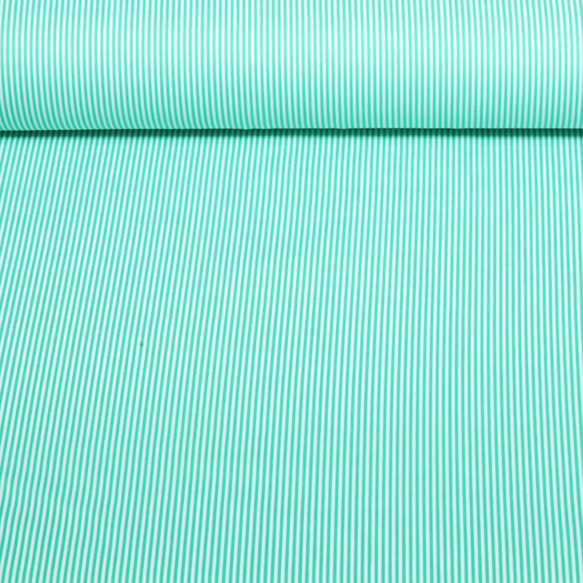  Baumwoll Popeline Ministreifen Grün