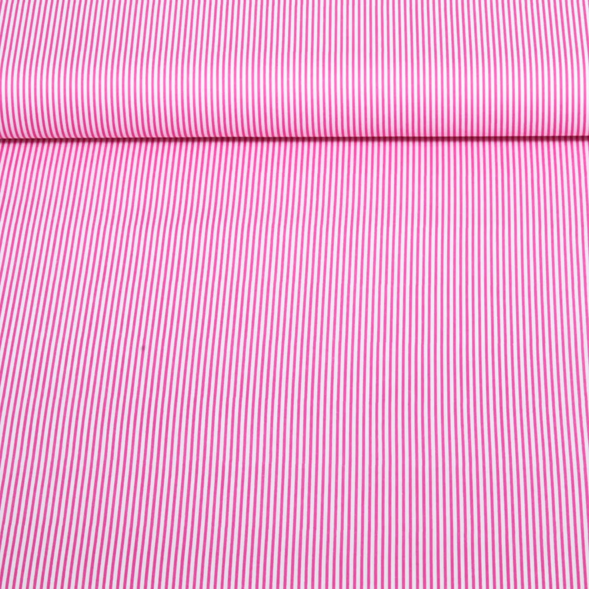  Baumwoll Popeline Ministreifen Pink