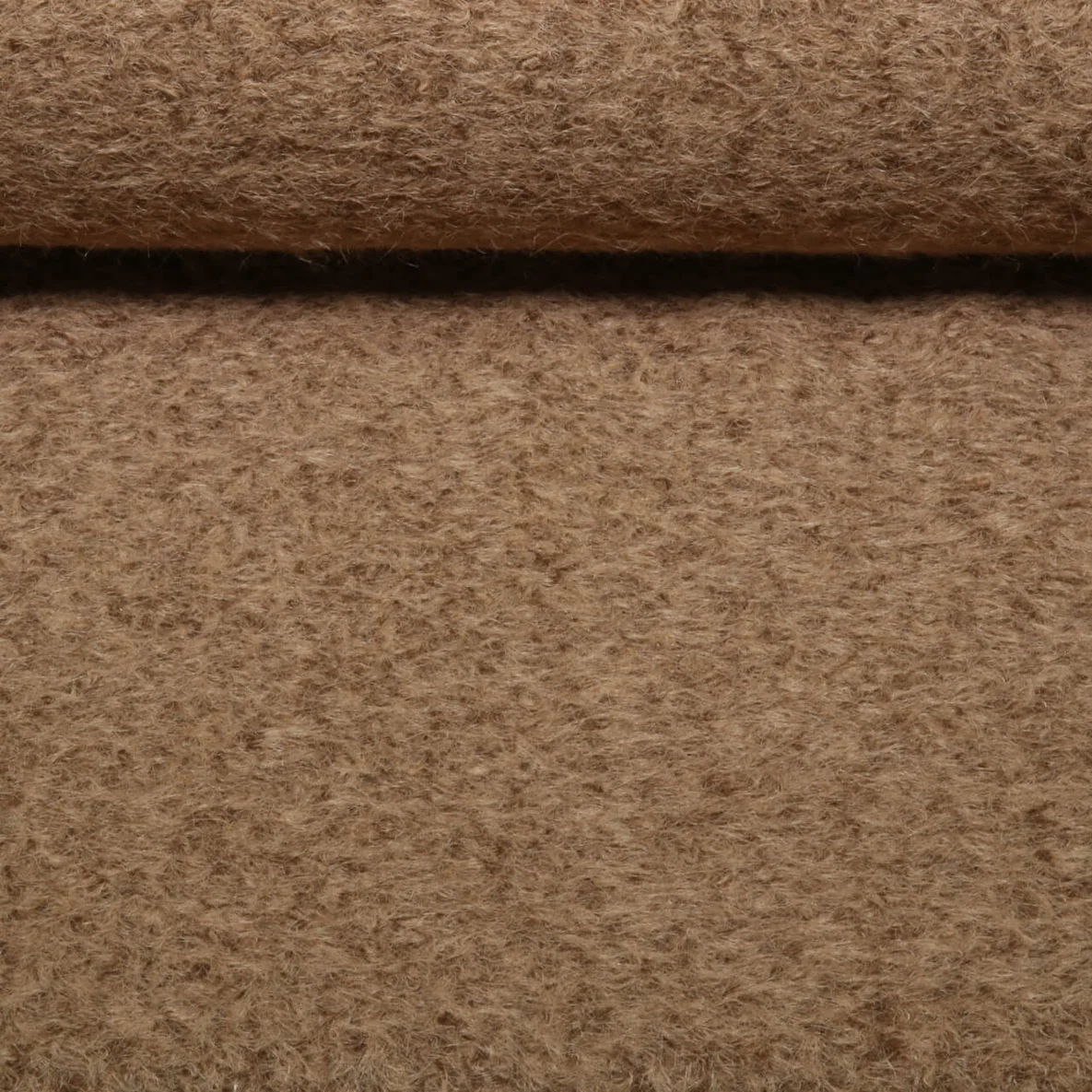  Mantelstoff Woll Bouclé Kamelbraun