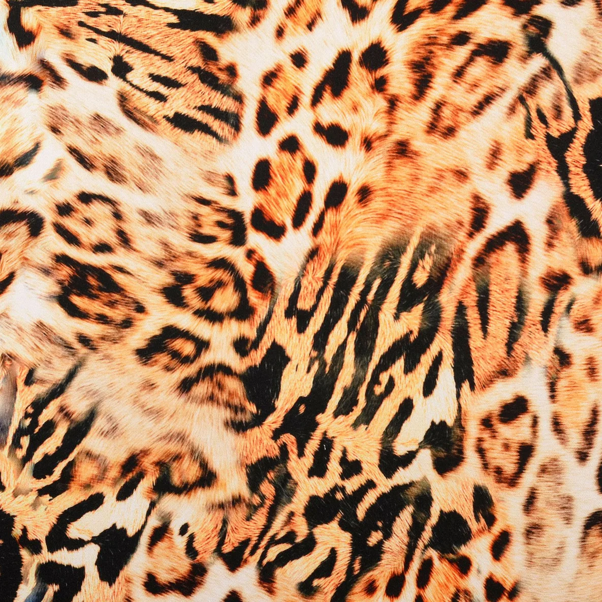  Viskose Satin Digitaldruck Leo Beige