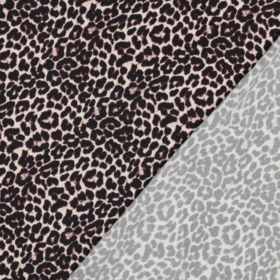  Viskose Satin Digitaldruck Leo Schwarz Beige