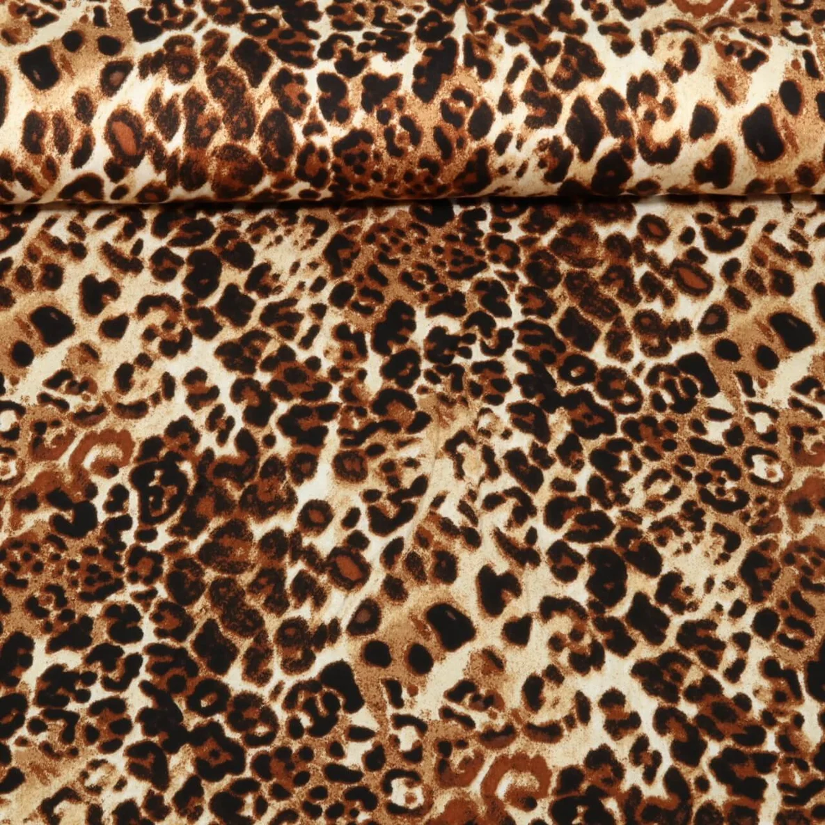  Viskose Satin Klassisches Leo Beige