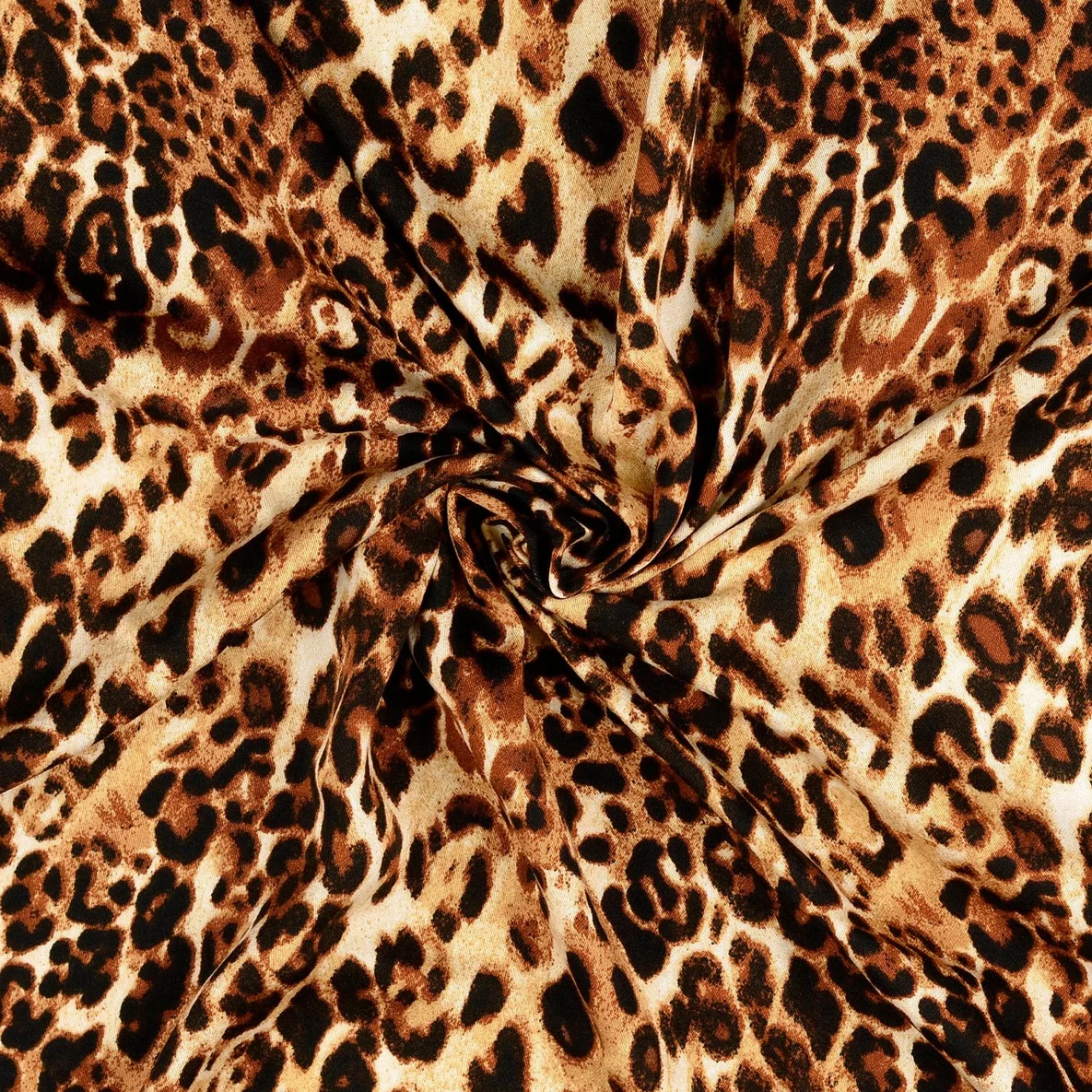  Viskose Satin Klassisches Leo Beige