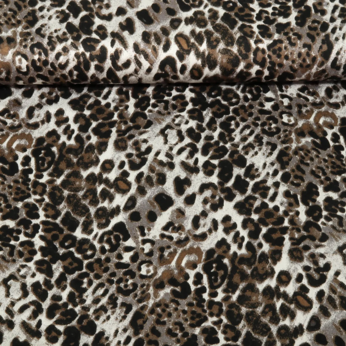  Viskose Satin Klassisches Leo Grau