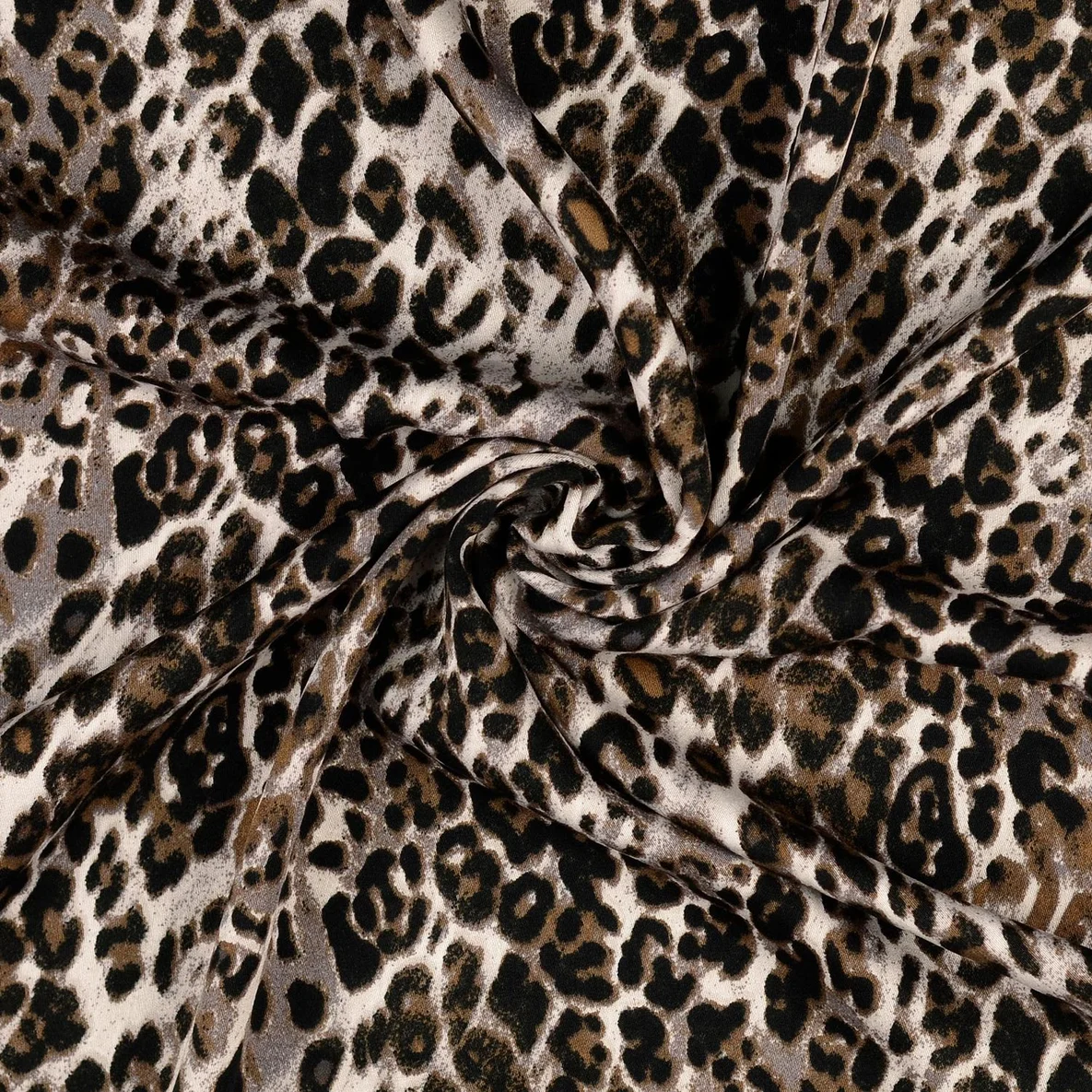  Viskose Satin Klassisches Leo Grau