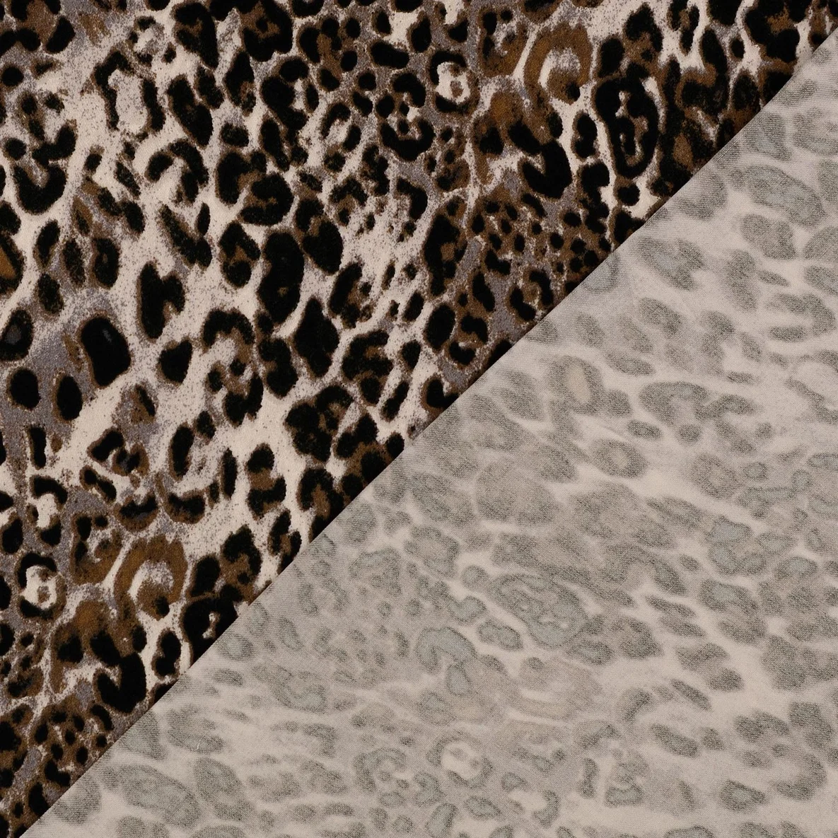  Viskose Satin Klassisches Leo Grau