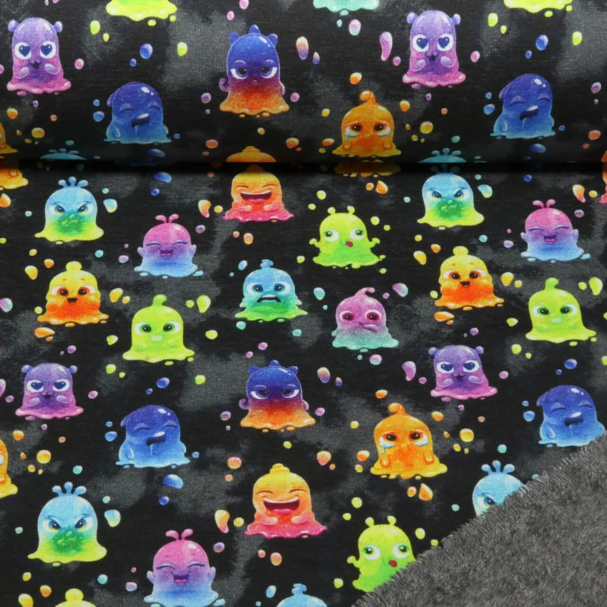 Alpenfleece Kleine Geister Schwarz