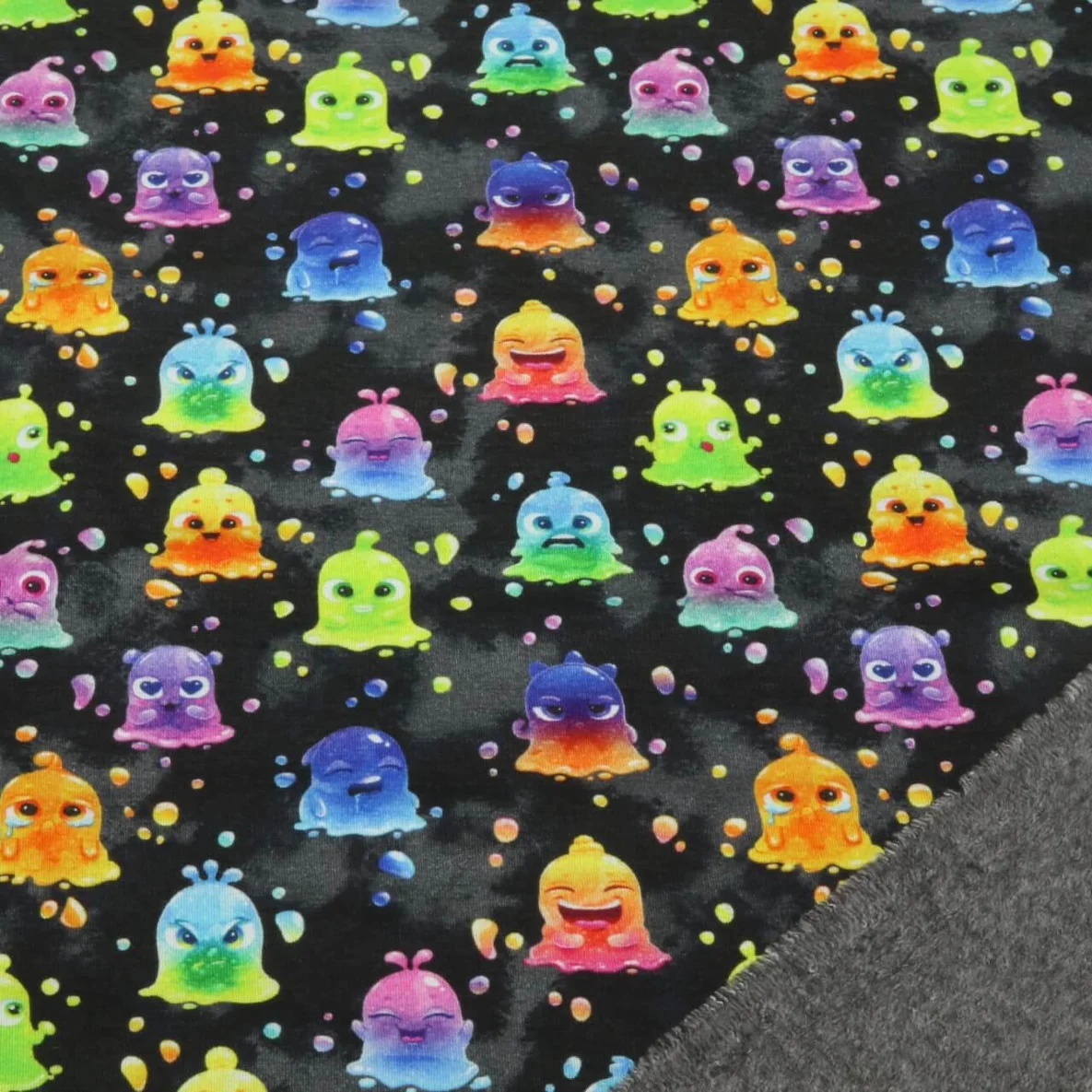 Alpenfleece Kleine Geister Schwarz