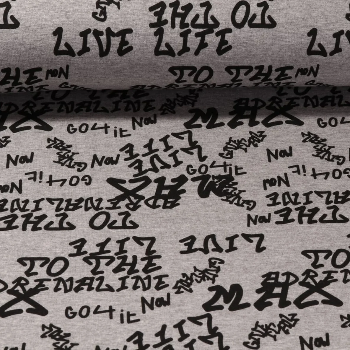 Alpenfleece Schriften Grau Melange