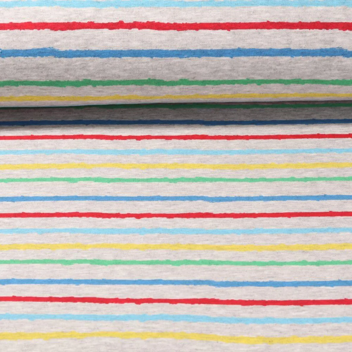Alpenfleece Streifen Grau Multicolor