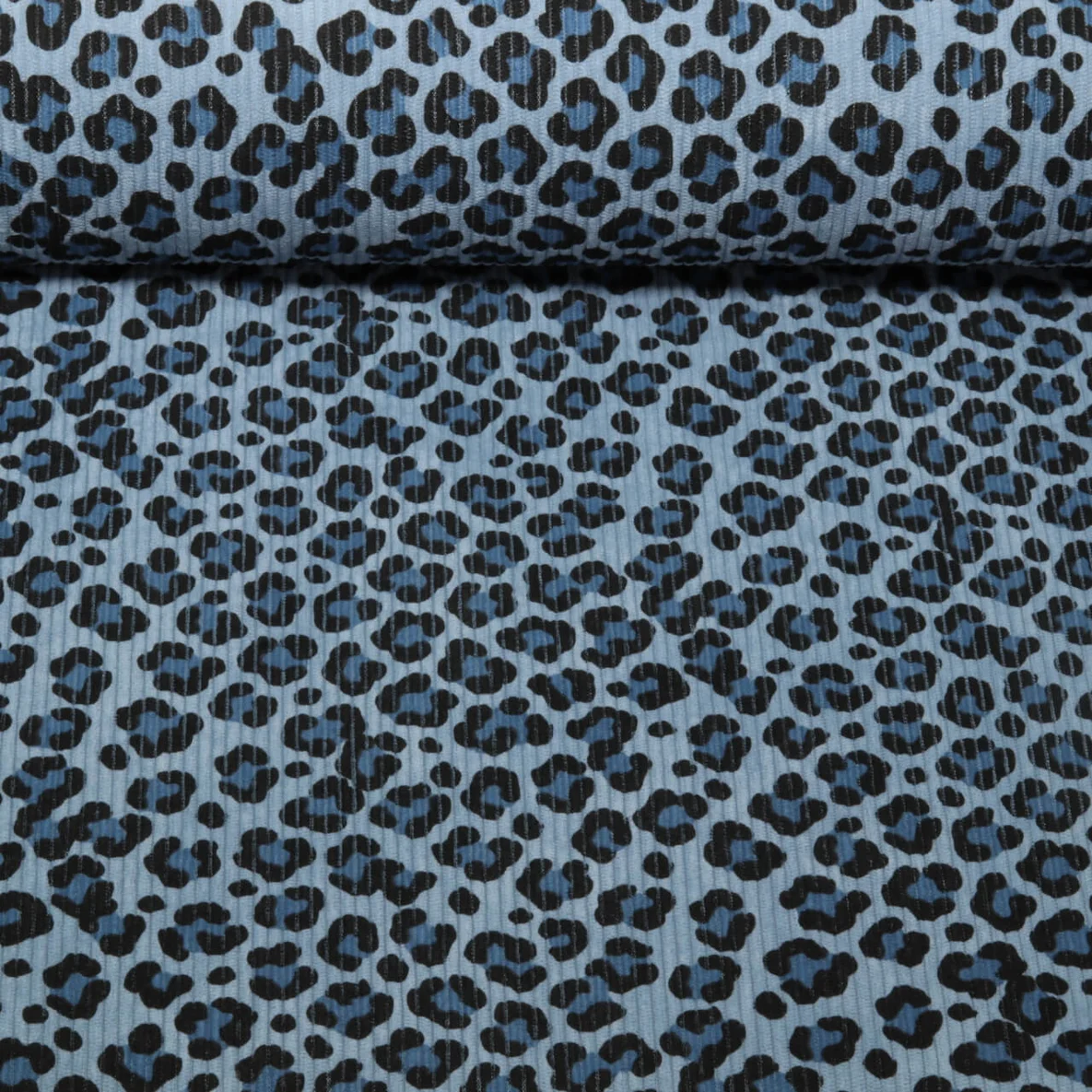 Babycord Stretch Leomuster Hellblau