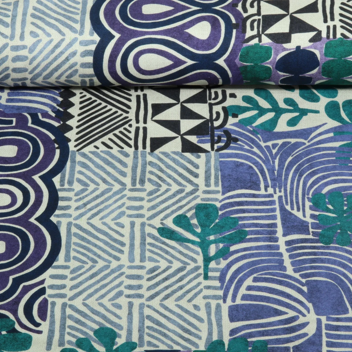 Baumwoll Canvas Abstrakte Muster Blau