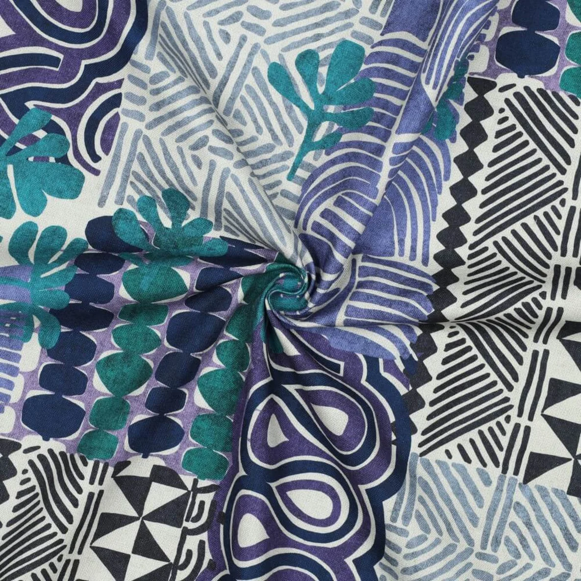 Baumwoll Canvas Abstrakte Muster Blau