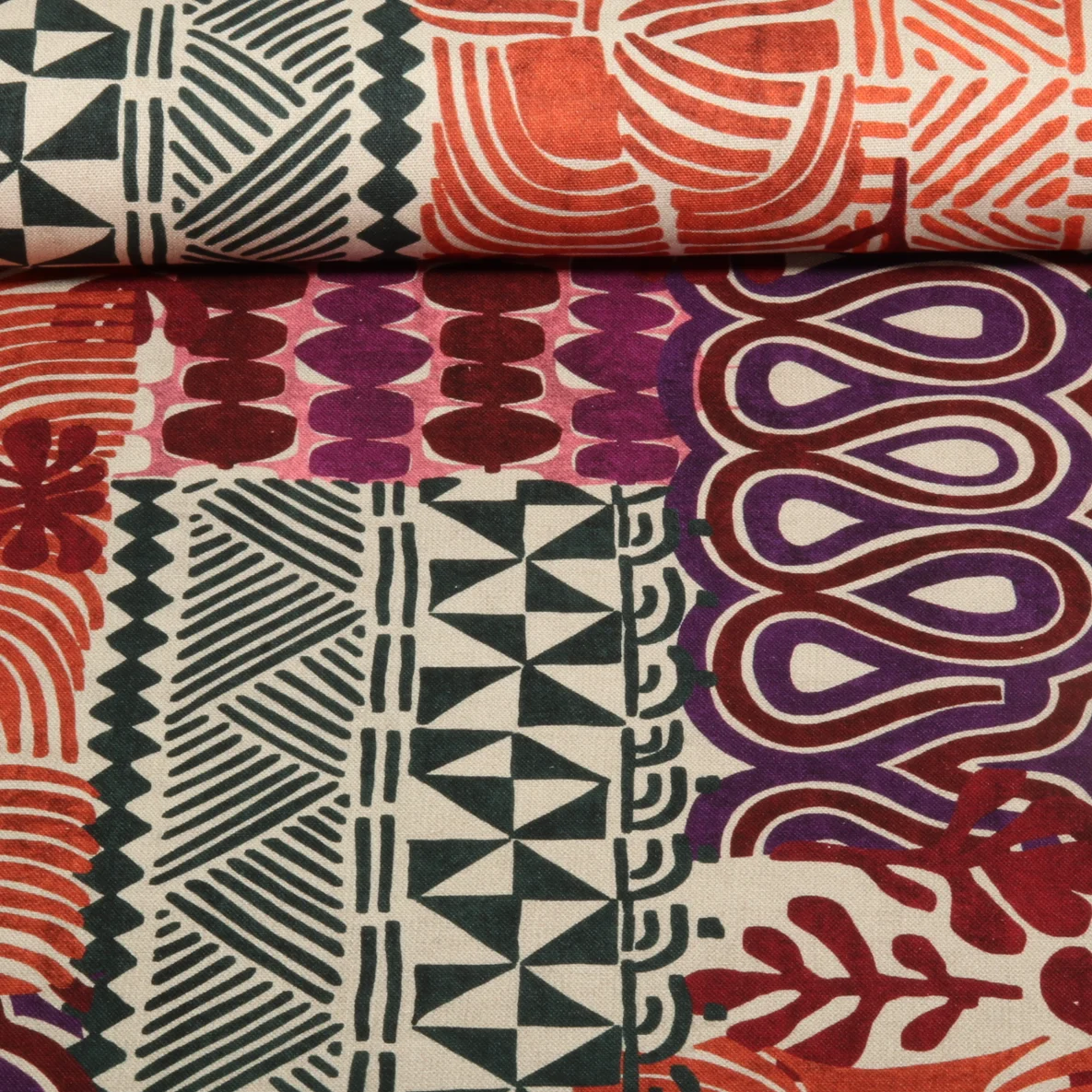 Baumwoll Canvas Abstrakte Muster Rot