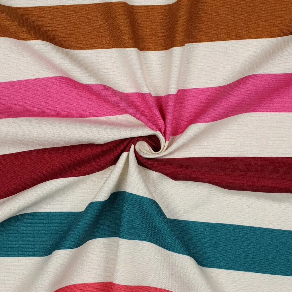 Baumwoll-Canvas Blockstreifen Multicolor Petrol