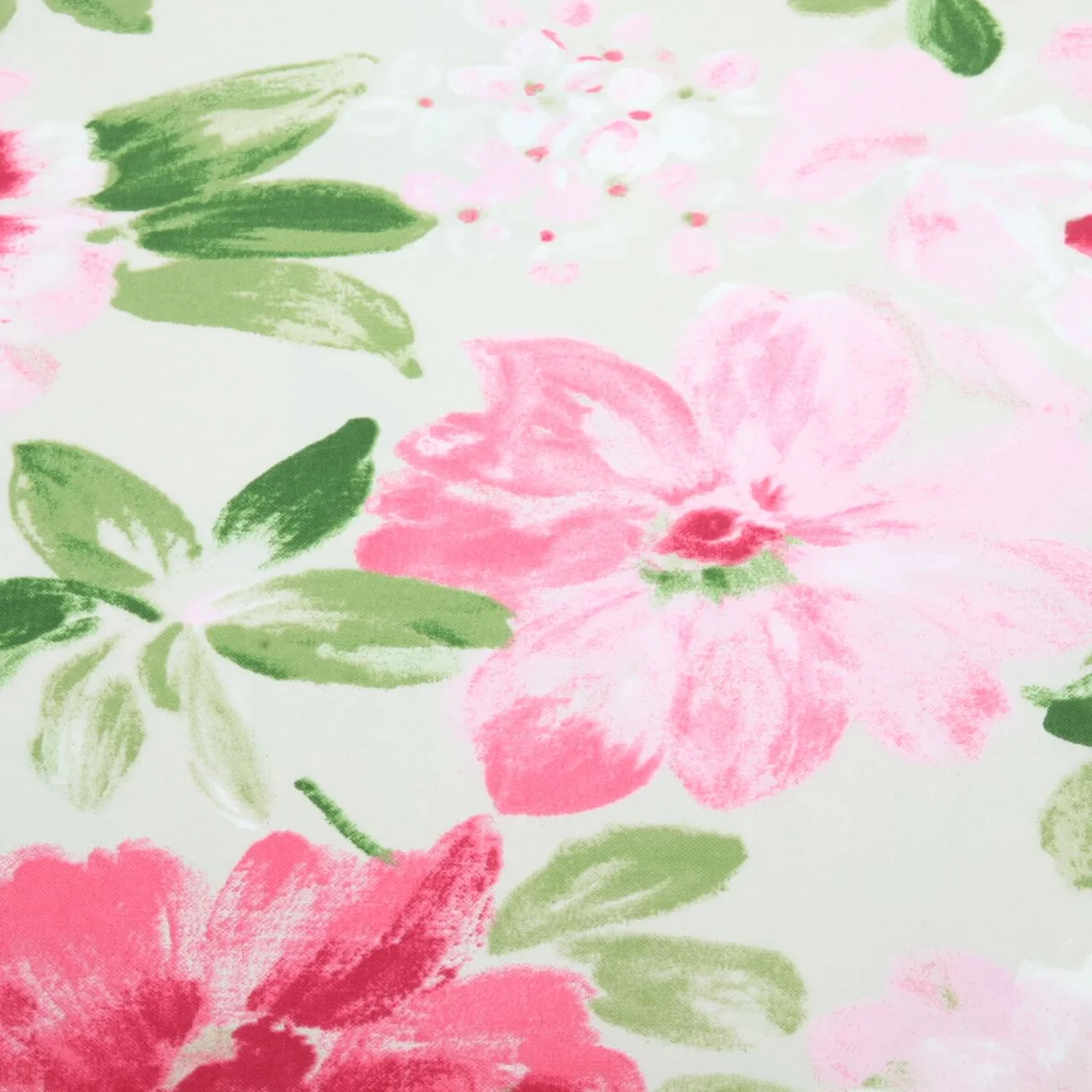 Baumwoll-Canvas Blumen Aquarell Beige