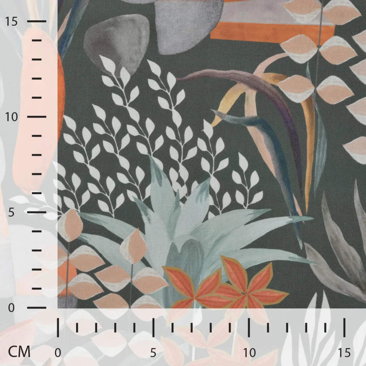 Baumwoll-Canvas Digitaldruck Blumenmix Grün