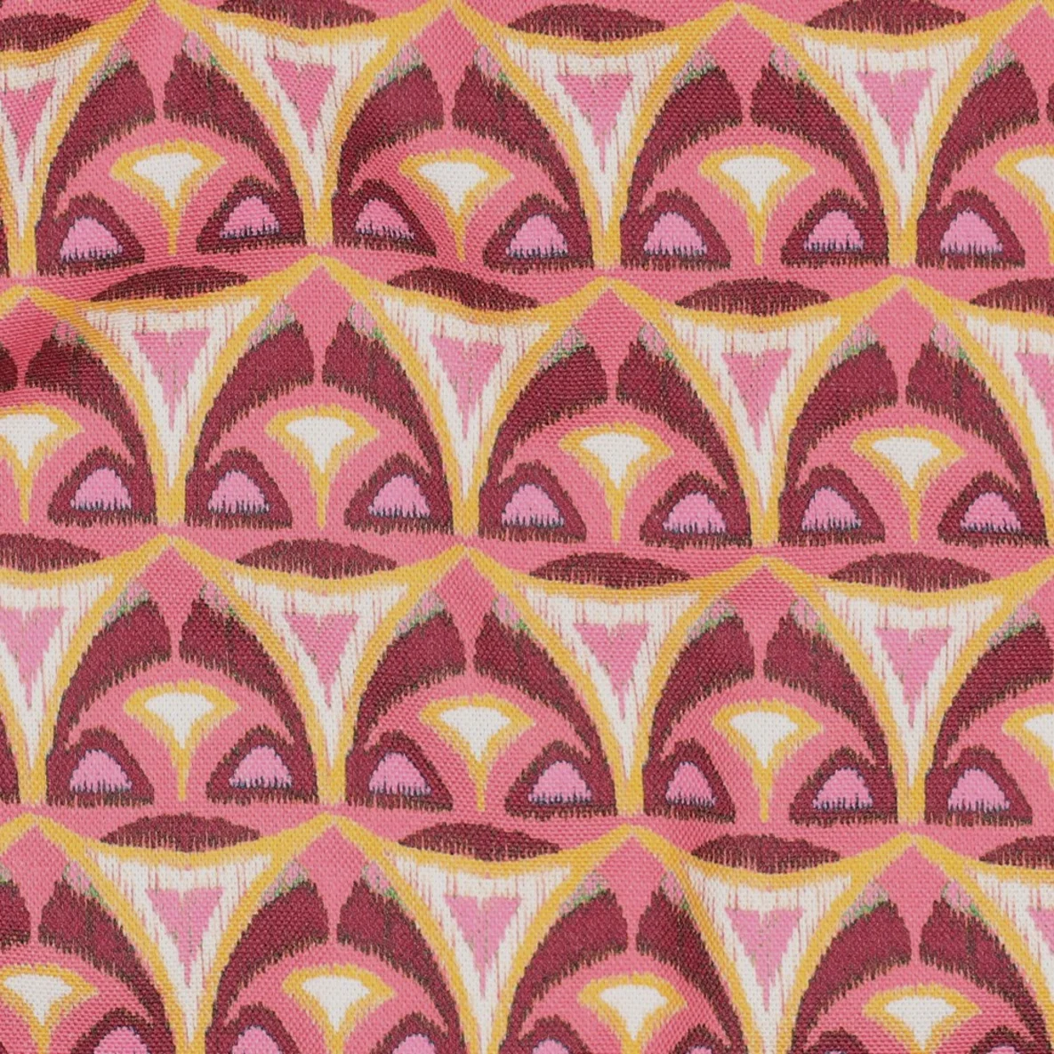 Baumwoll-Canvas Digitaldruck Dreiecke Abstrakt Bordeaux