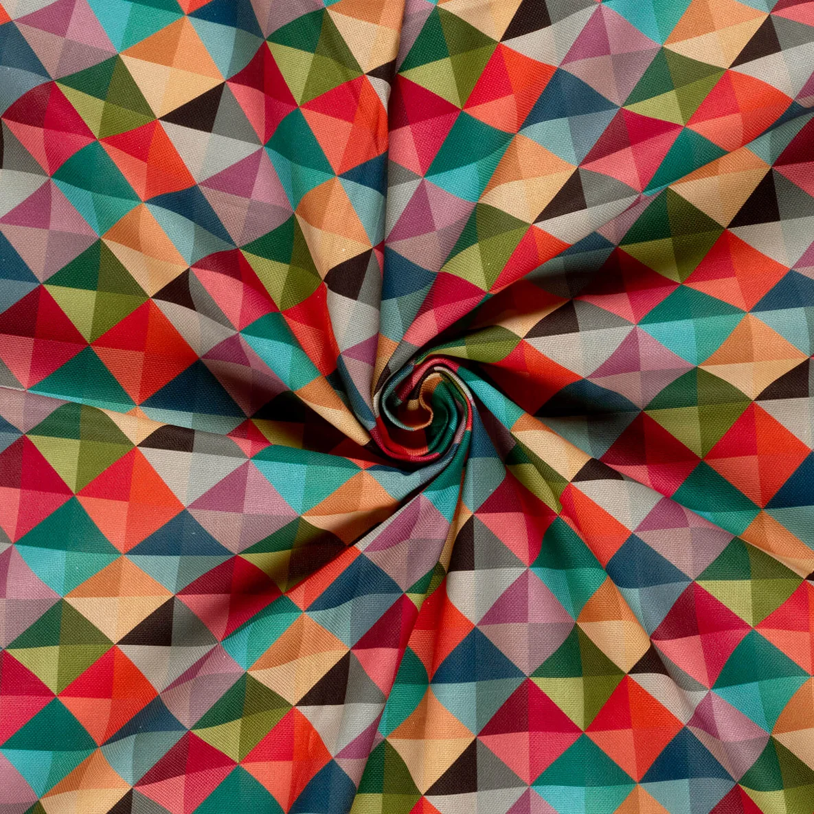 Baumwoll-Canvas Digitaldruck Dreiecke Multicolor