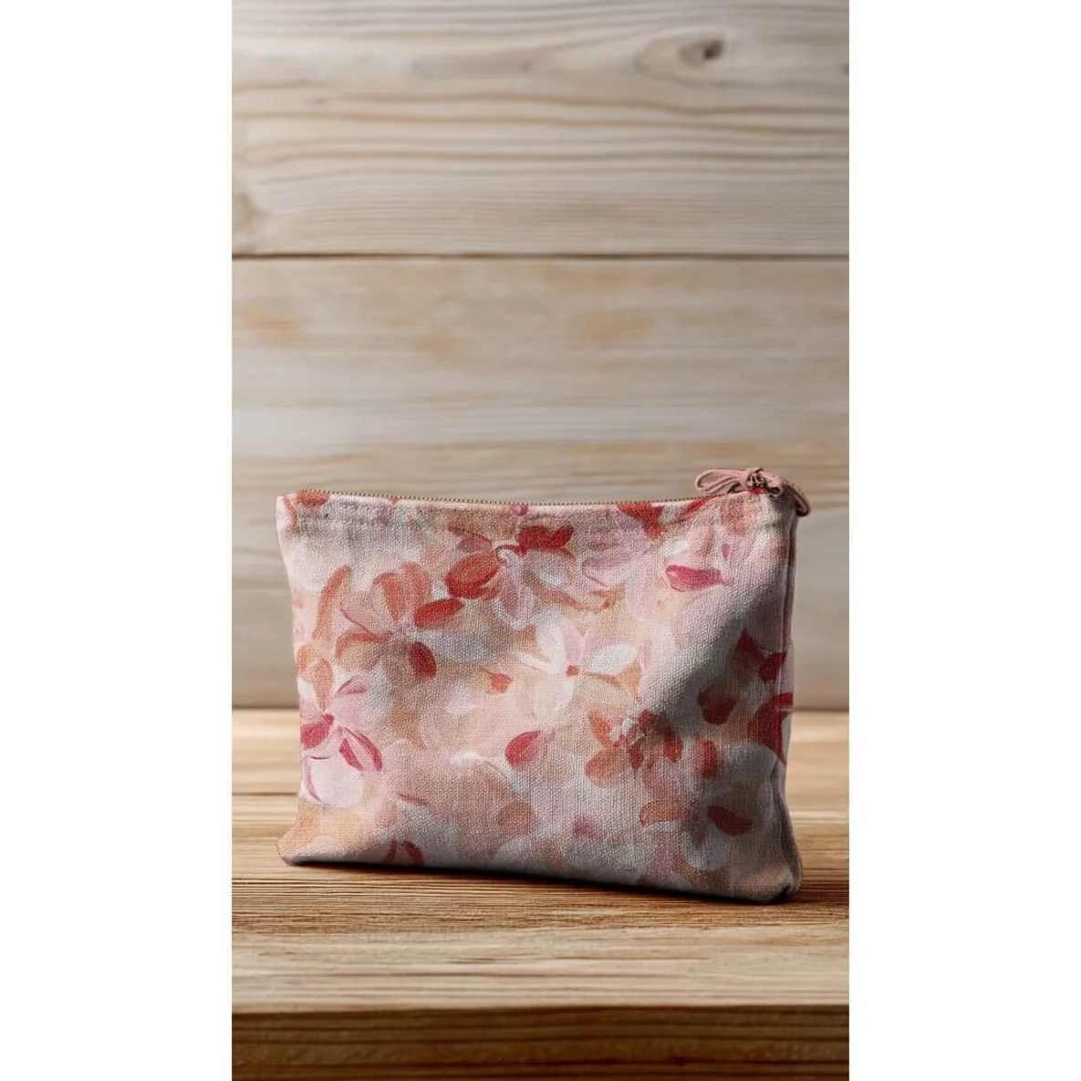 Baumwoll-Canvas Digitaldruck Slub Blüten Pfirsich