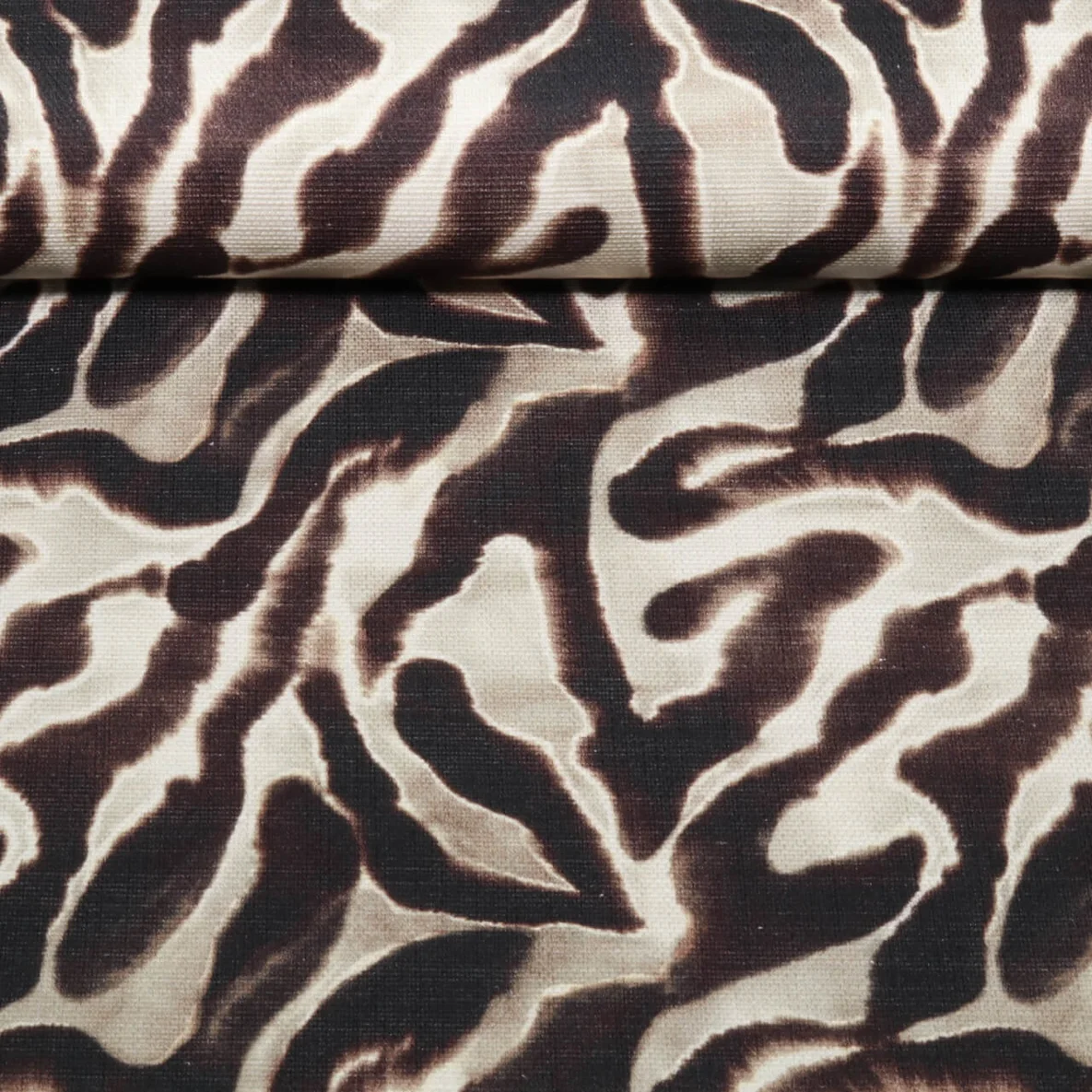 Baumwoll-Canvas Digitaldruck Slub Zebra Sand