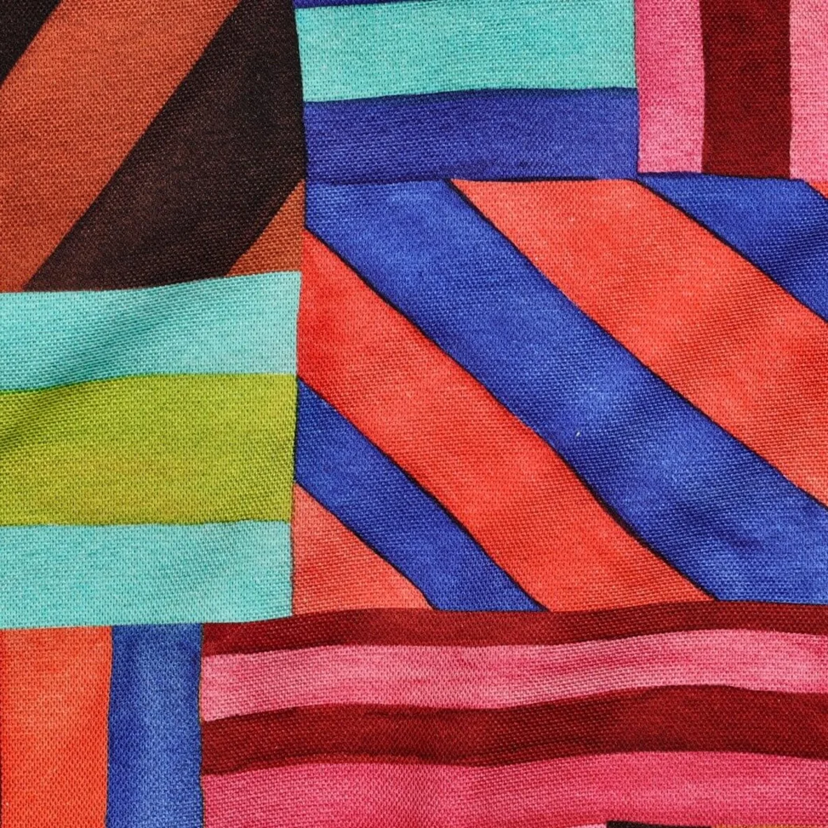 Baumwoll-Canvas Digitaldruck Streifen Blöcke Multicolor