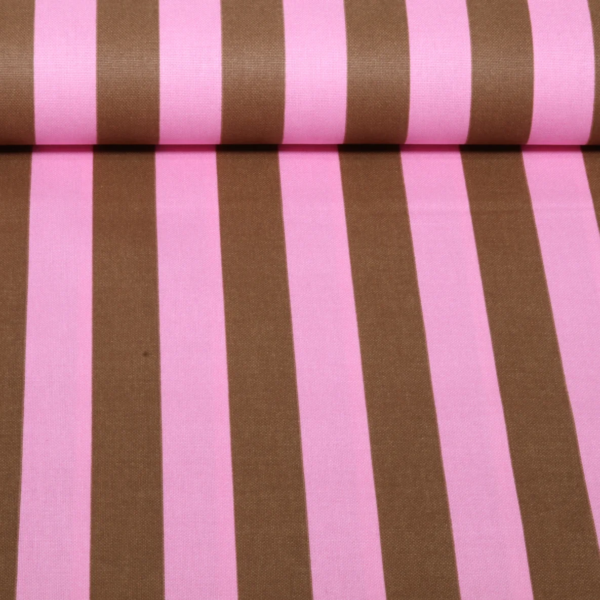 Baumwoll-Canvas Digitaldruck Streifen Rosa Braun