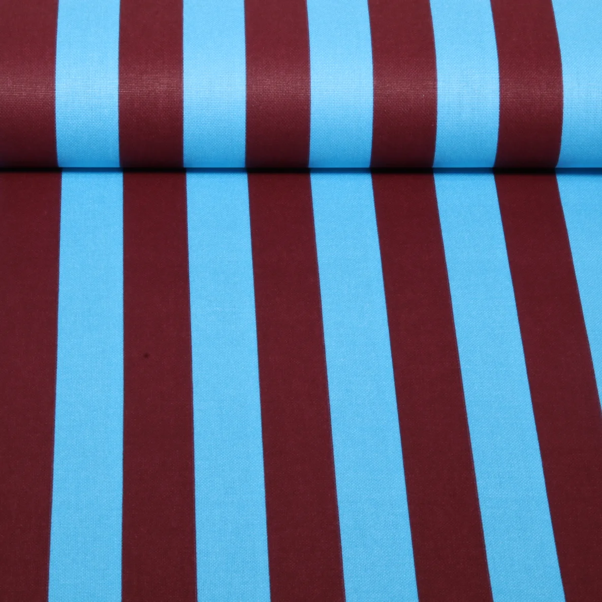 Baumwoll-Canvas Digitaldruck Streifen Türkis Bordeaux