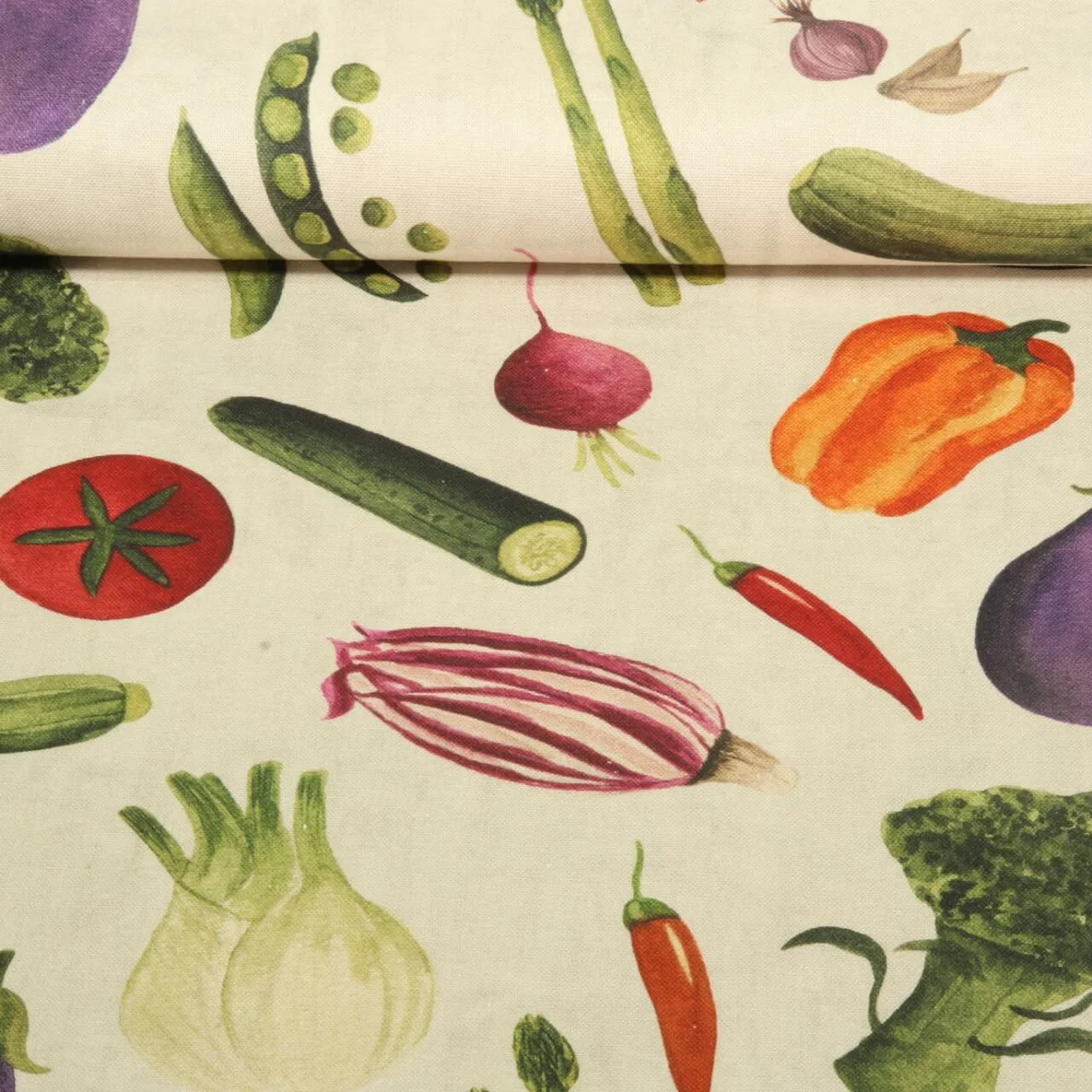 Baumwoll Canvas Gemüse Beige