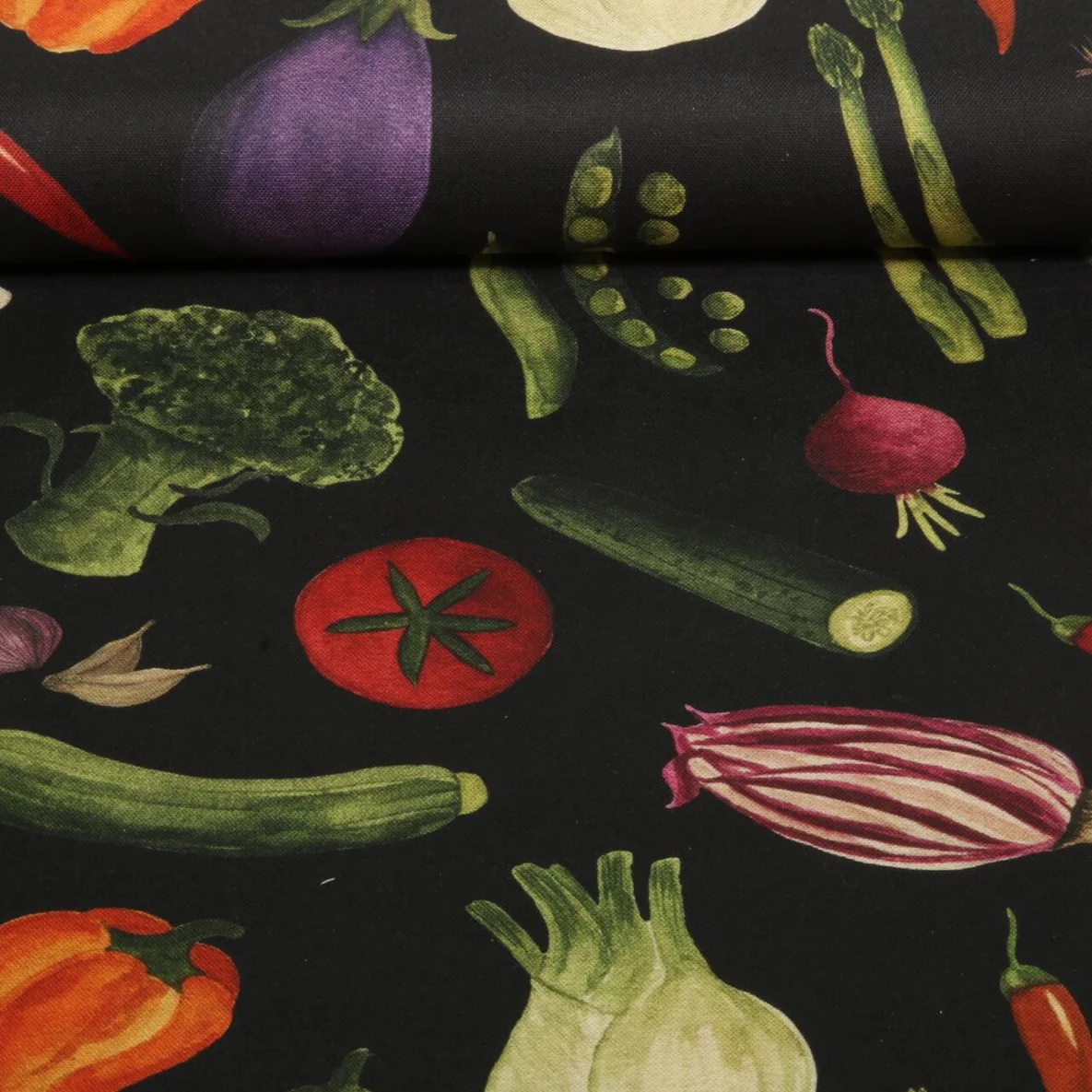 Baumwoll Canvas Gemüse Schwarz