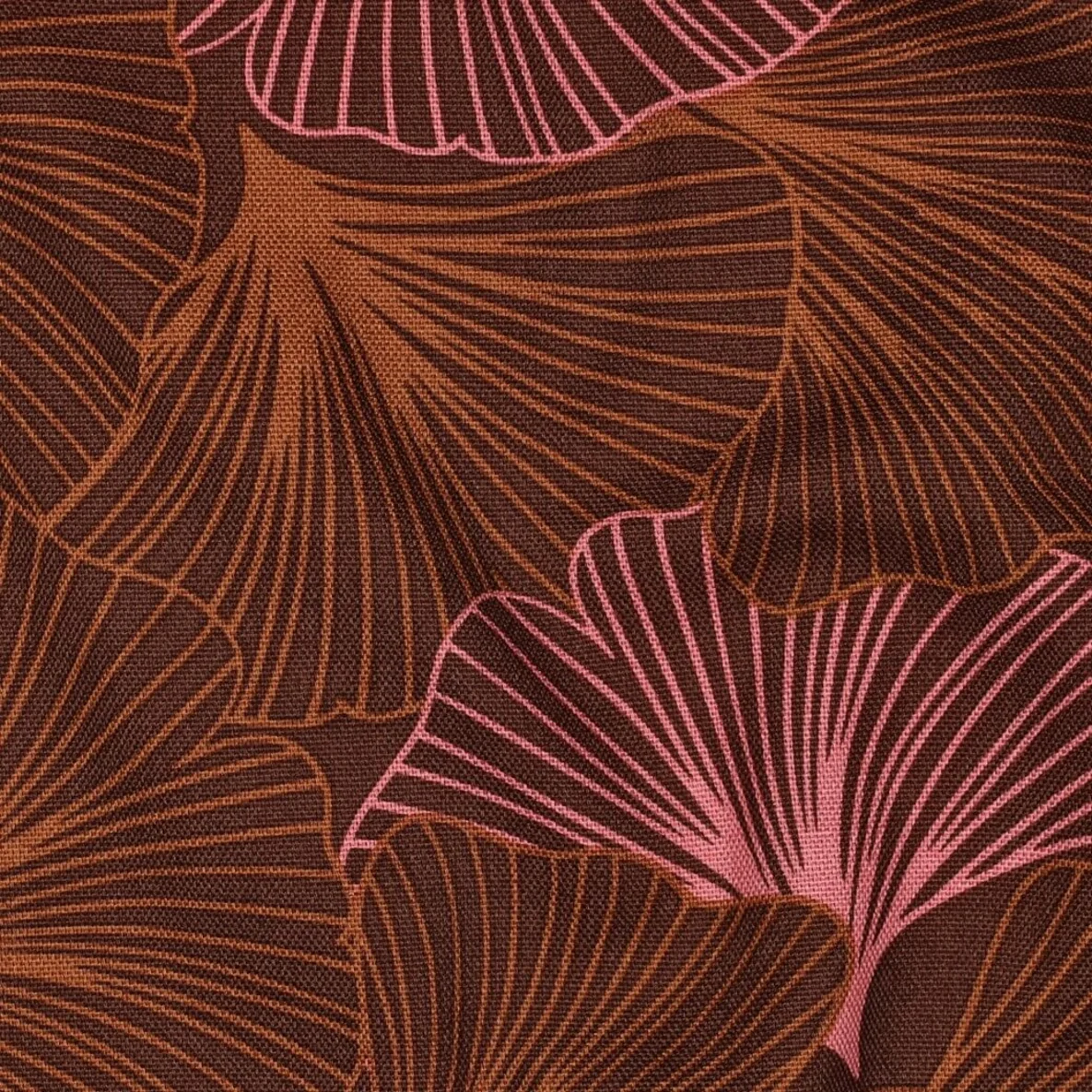 Baumwoll-Canvas Ginkgo Braun