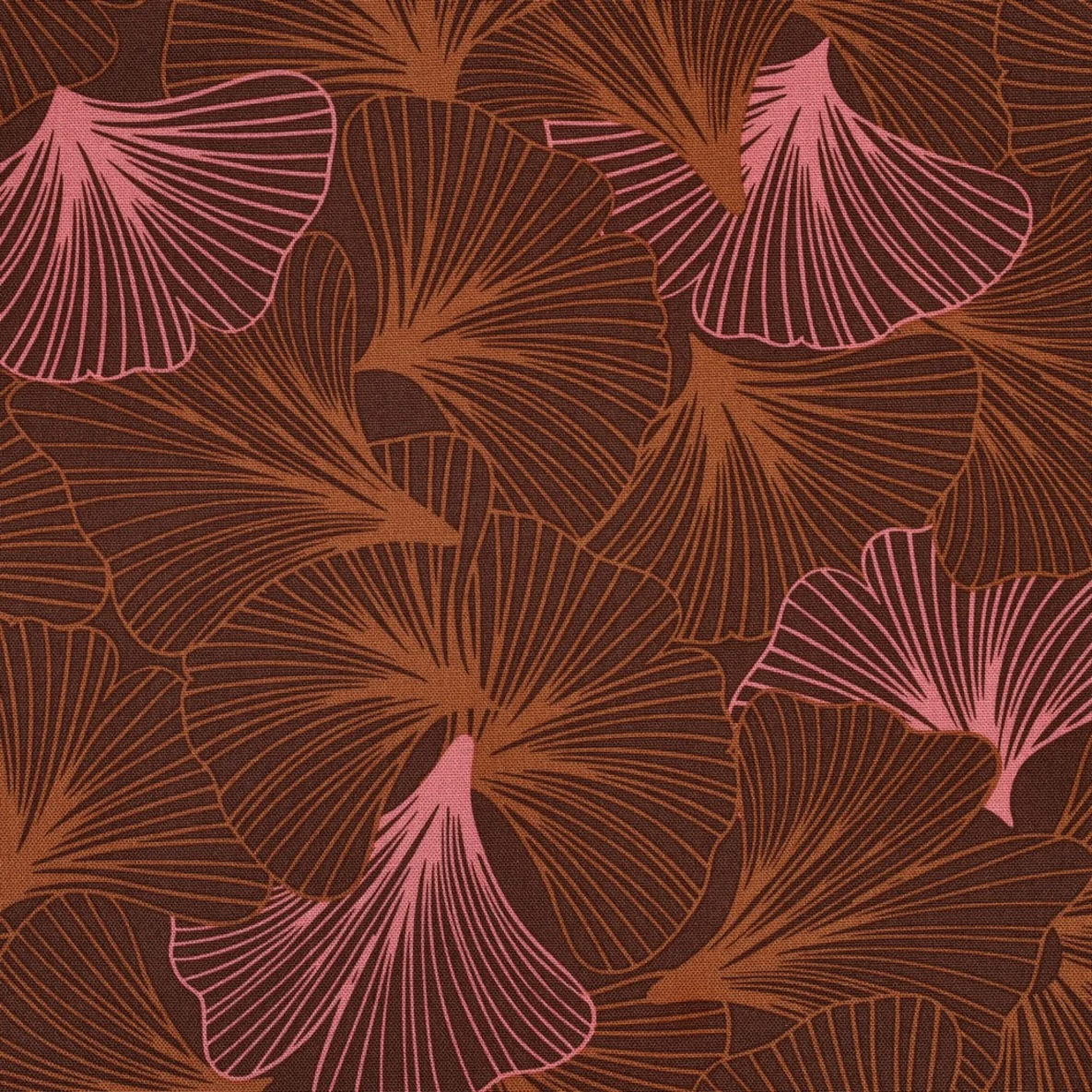 Baumwoll-Canvas Ginkgo Braun