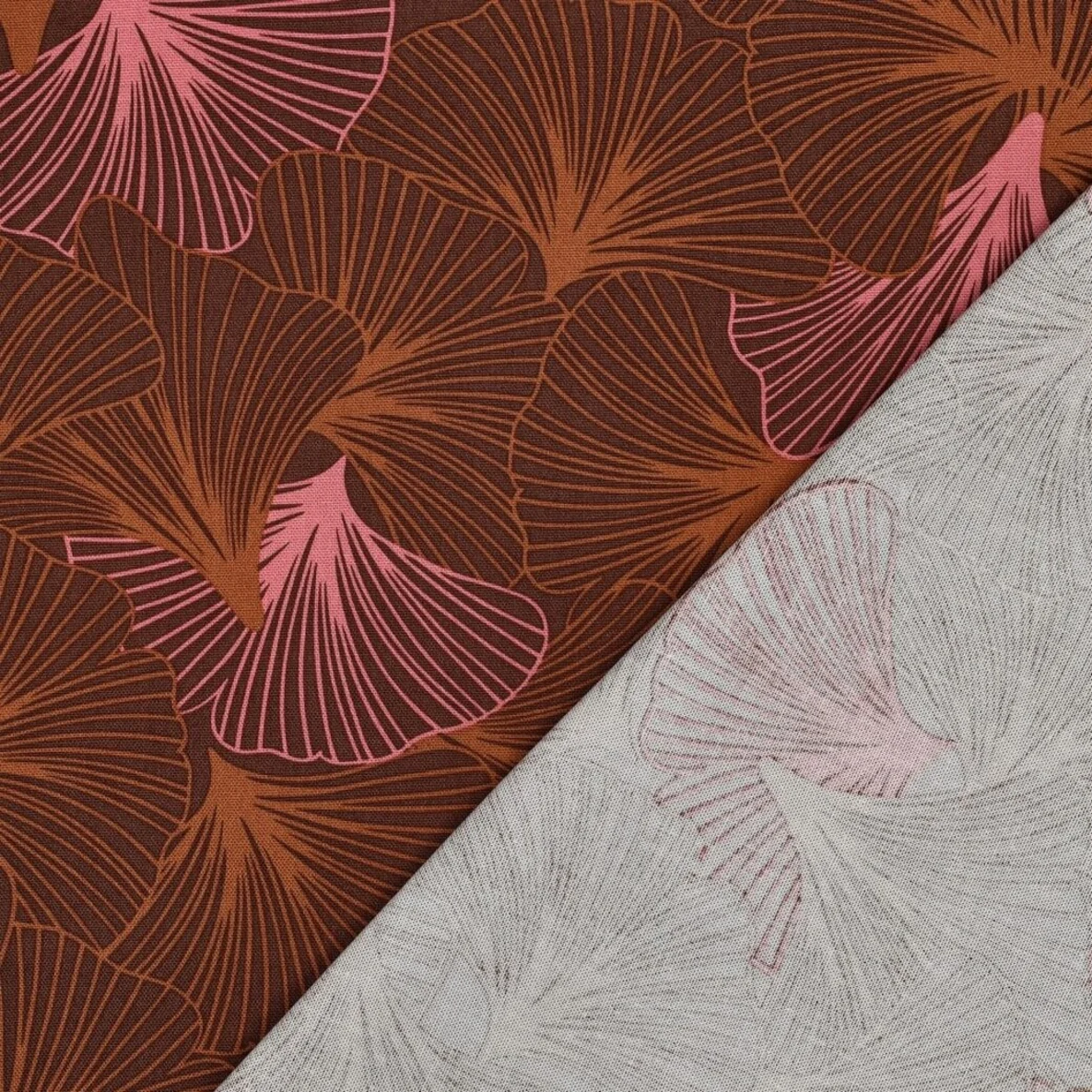 Baumwoll-Canvas Ginkgo Braun