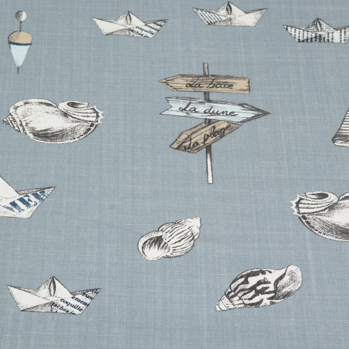 Baumwoll Canvas Maritim Hafen Blau