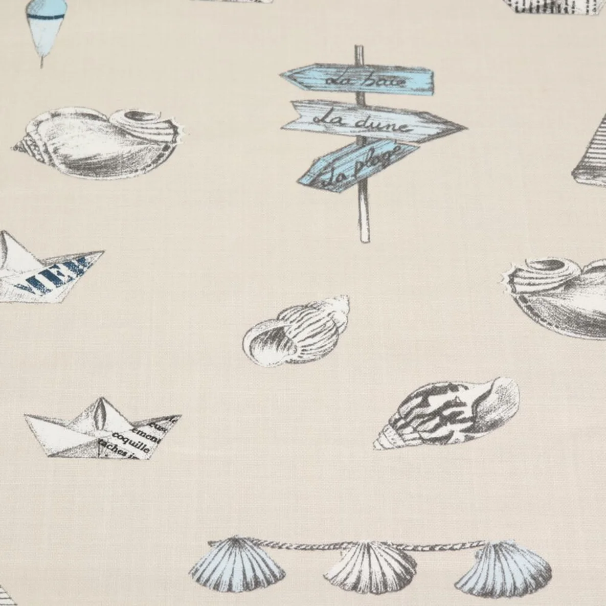 Baumwoll Canvas Maritim Hafen Grau