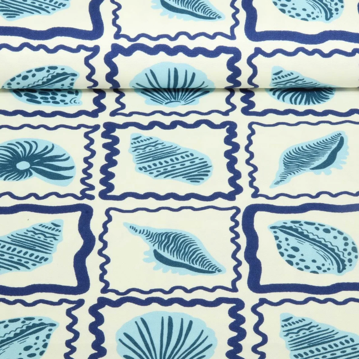 Baumwoll Canvas Muscheln Ecru 