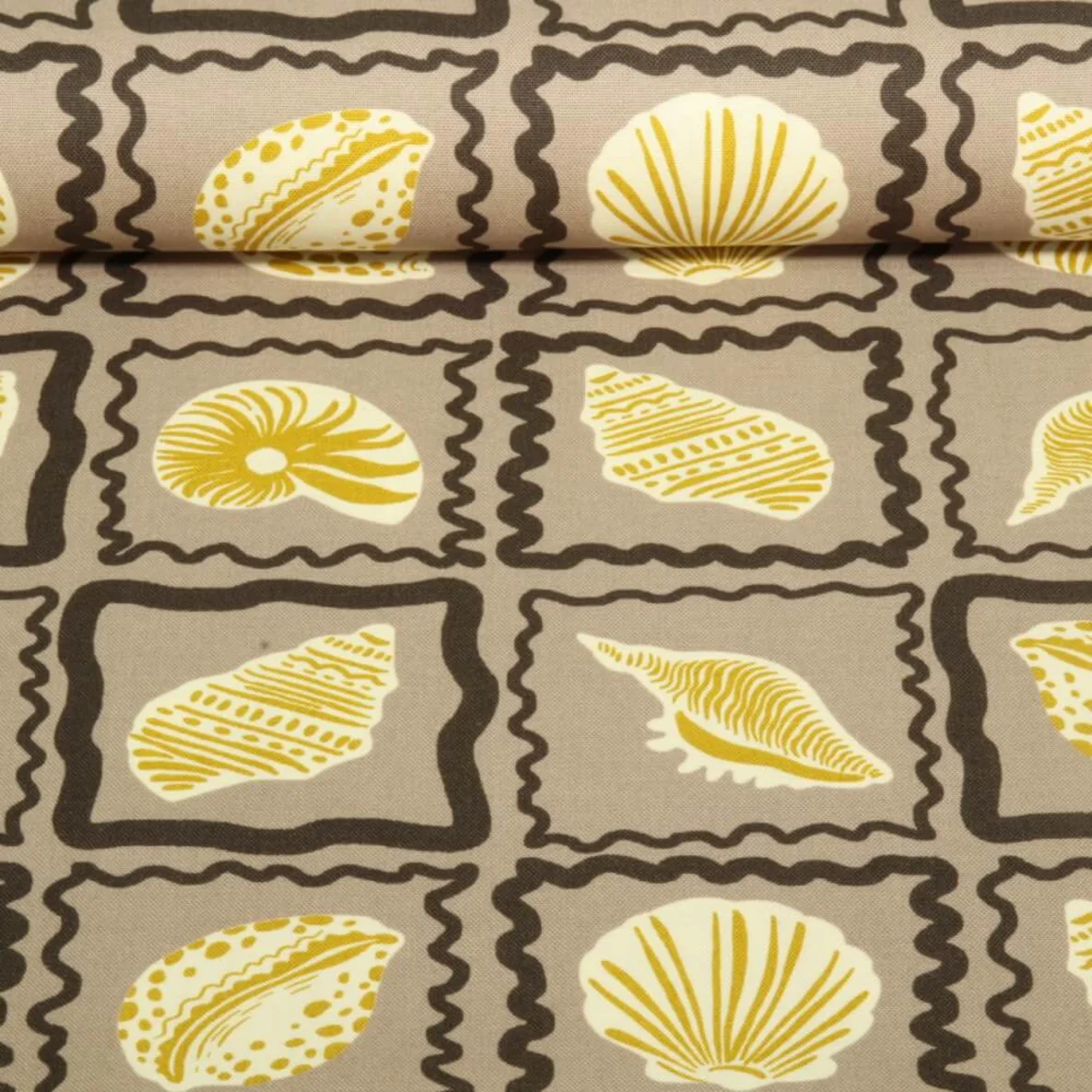 Baumwoll Canvas Muscheln Sand