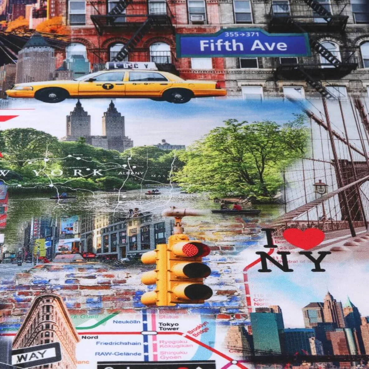 Baumwoll-Canvas New York Multicolor