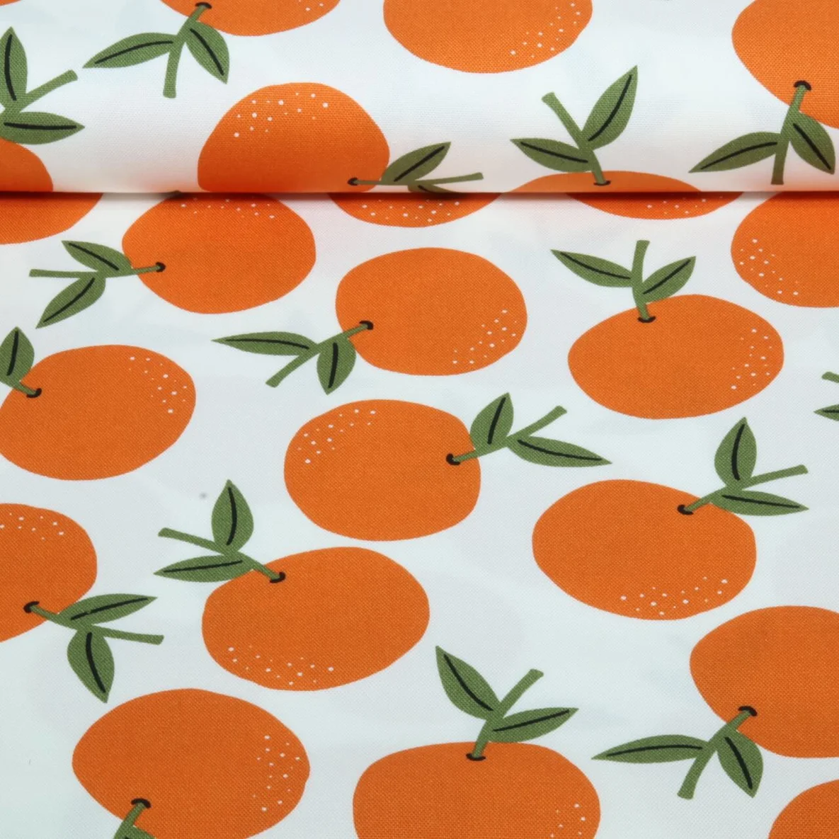 Baumwoll-Canvas Orangen Weiß