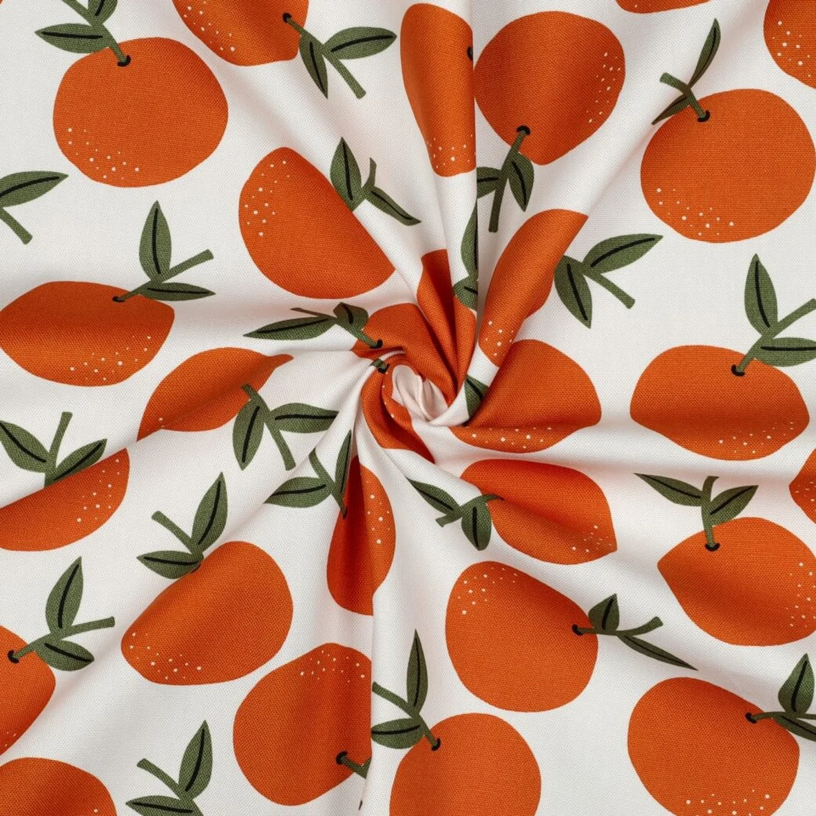 Baumwoll-Canvas Orangen Weiß