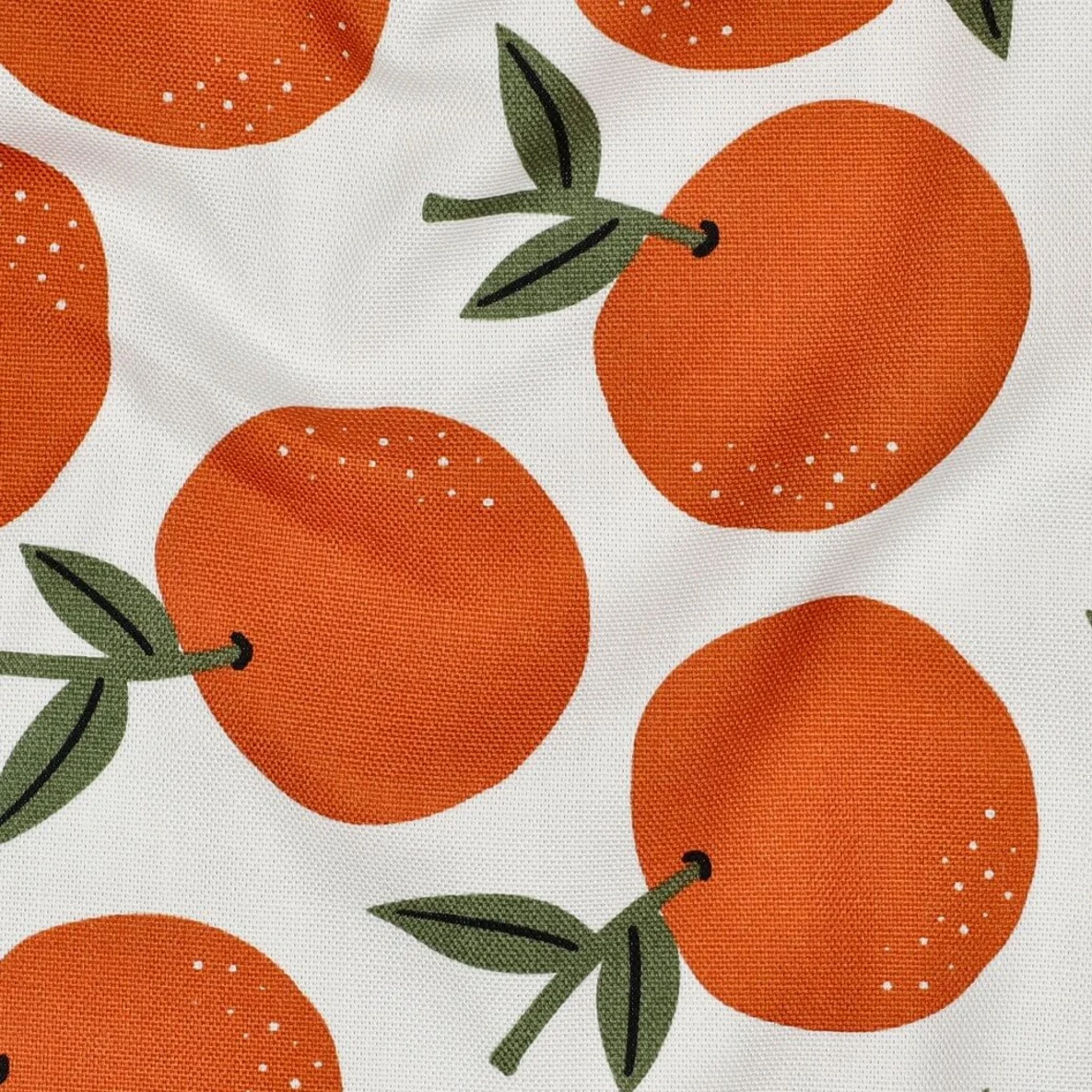 Baumwoll-Canvas Orangen Weiß