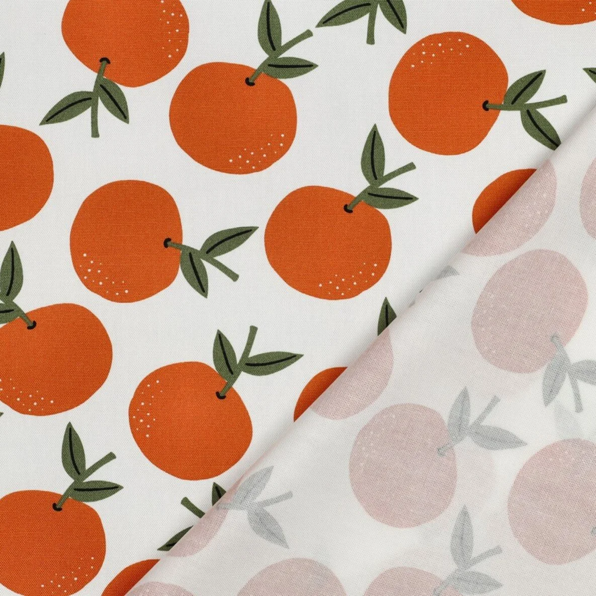 Baumwoll-Canvas Orangen Weiß